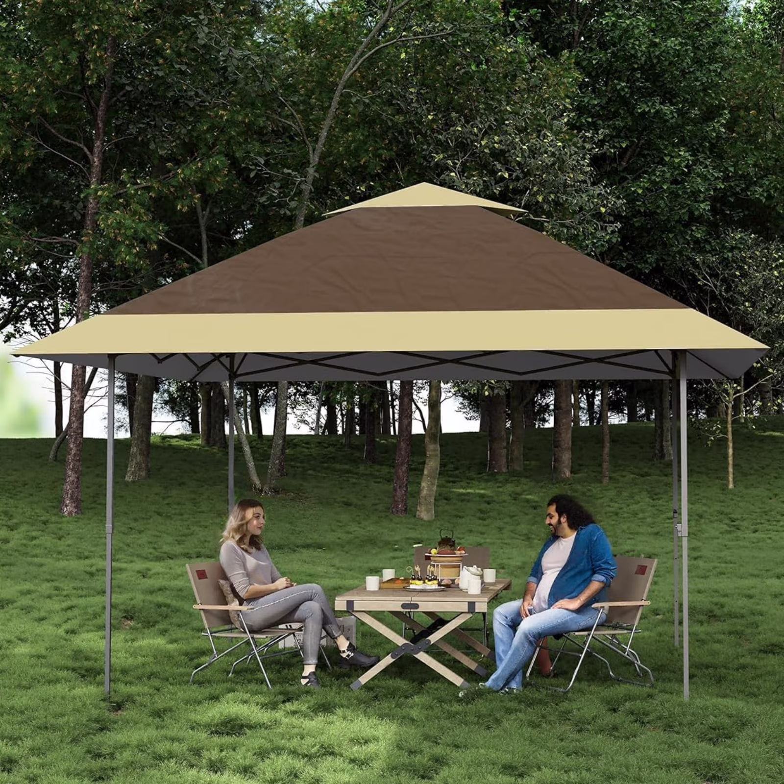M optimized 12' x 12' Pop up Canopy Tent, Outdoor Gazebo Tent Gazebo Shade Shelter w/ 3 Adjustable Height for Backyard, Garden, Lawn