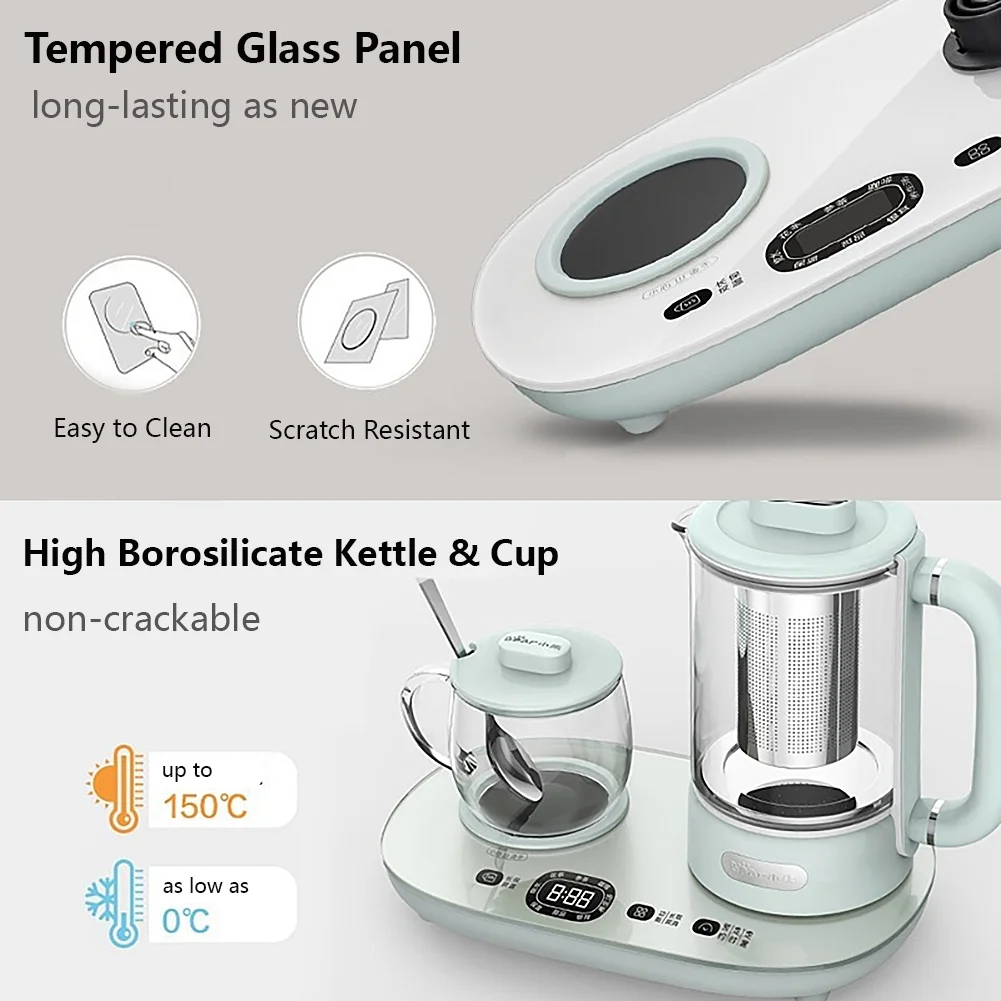 Bear YSH - C06N1 500W Electric Kettle with Cup Warmer and Temperature Control, White, 2 Count