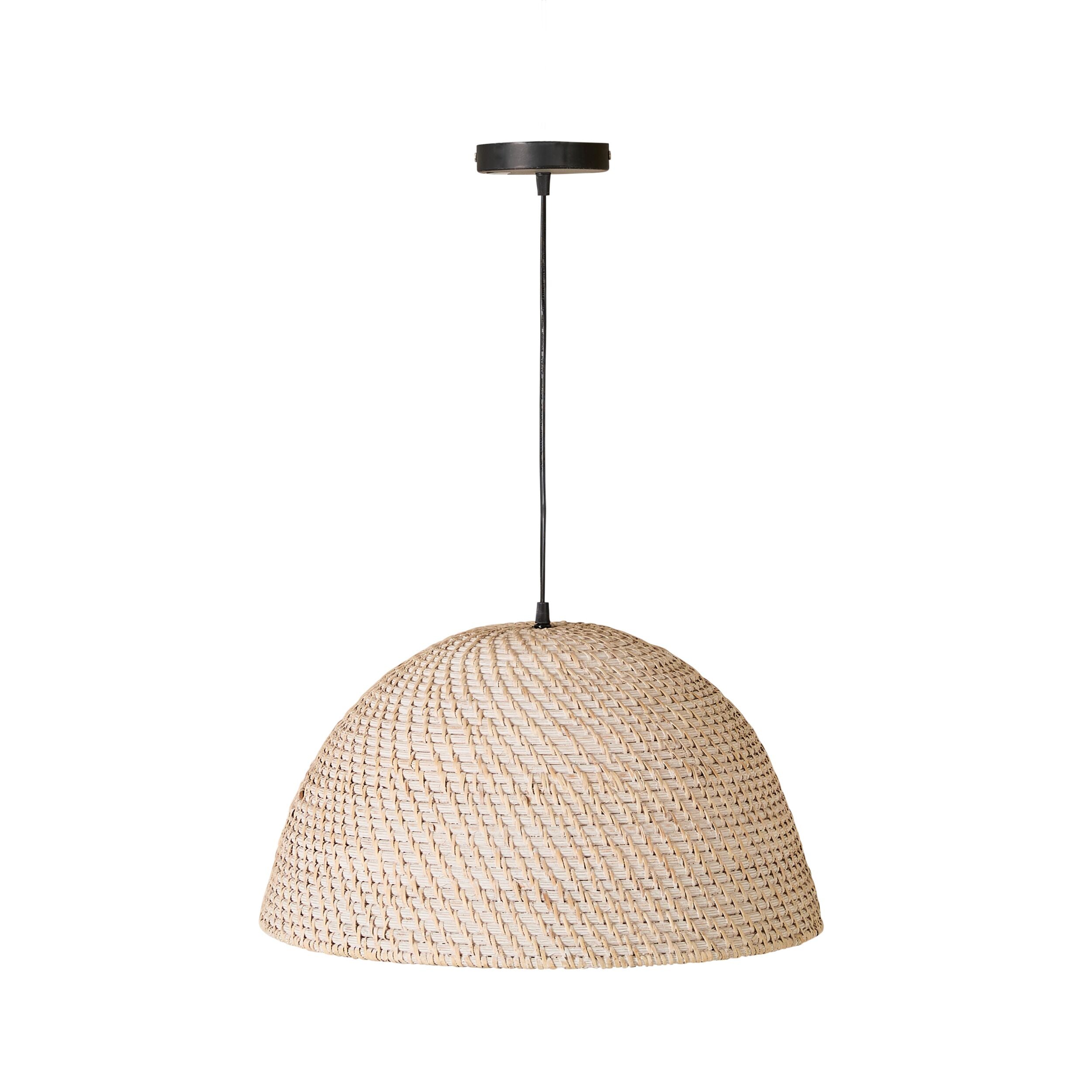 Marina Rattan Pendant White Wash 50x50x28cm