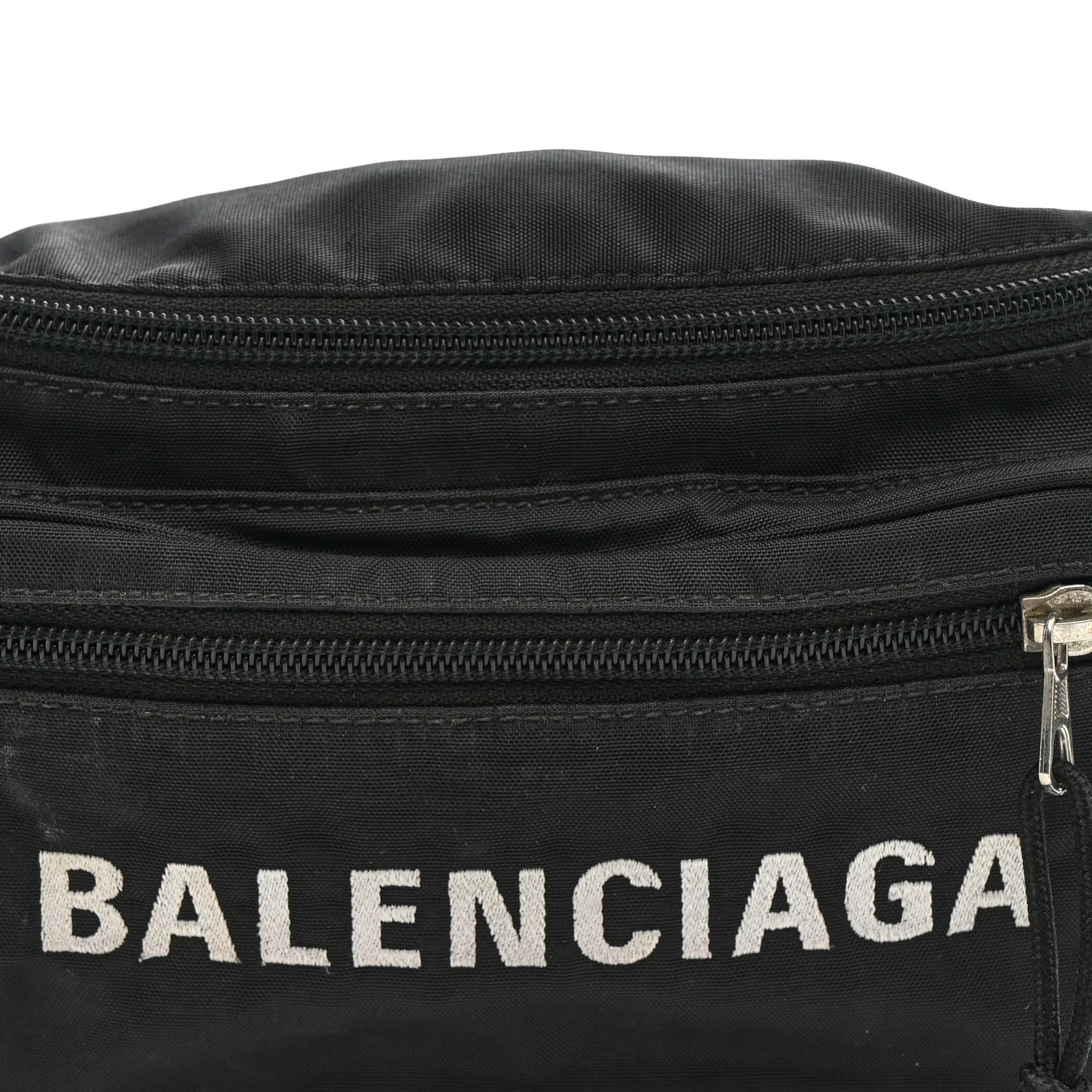 Recycled Sport Nylon Logo Embroidered Wheel Beltpack Black