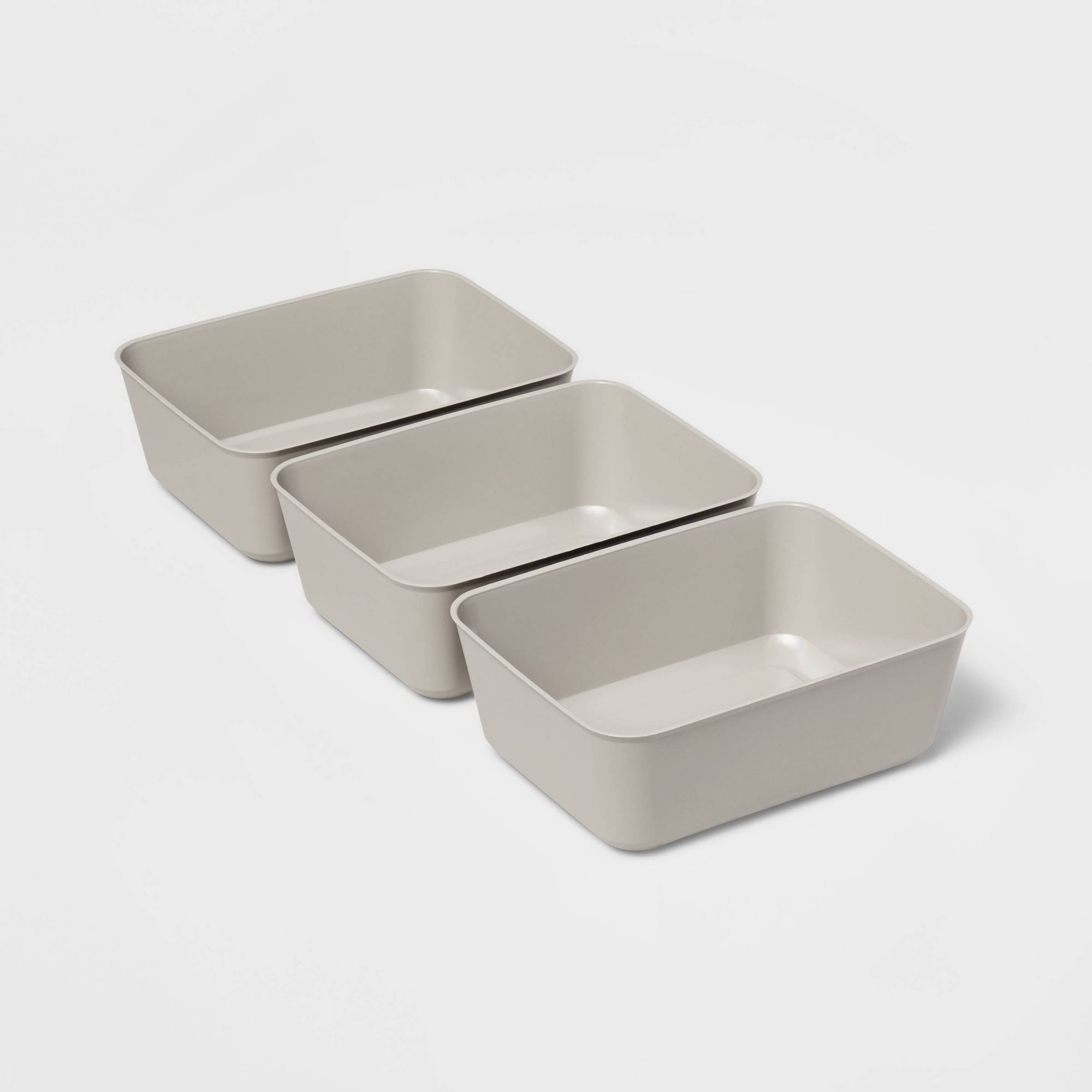 3pk Medium Storage Trays Gray Mist - Brightroom
