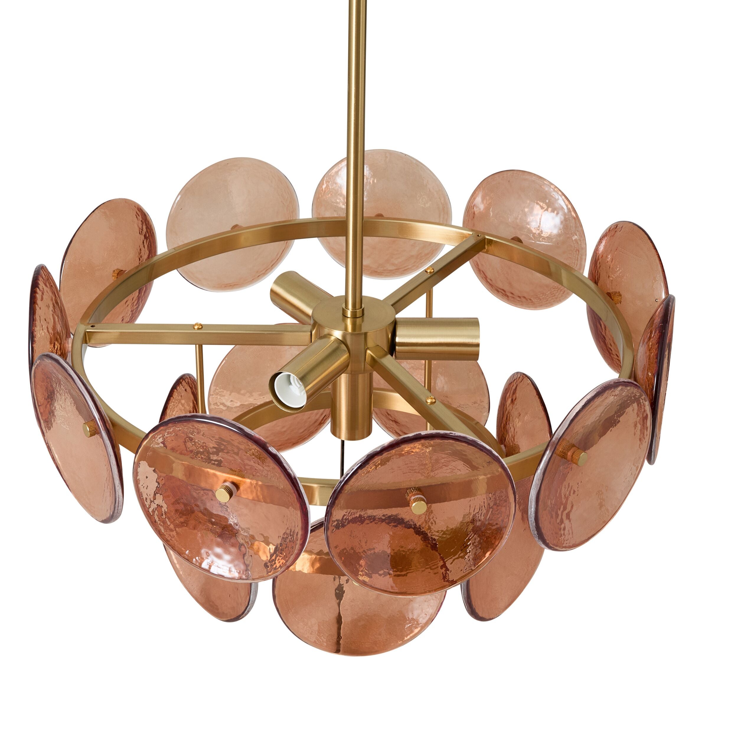 Sonny 4 Light Glass Chandelier Amber 50cm Package