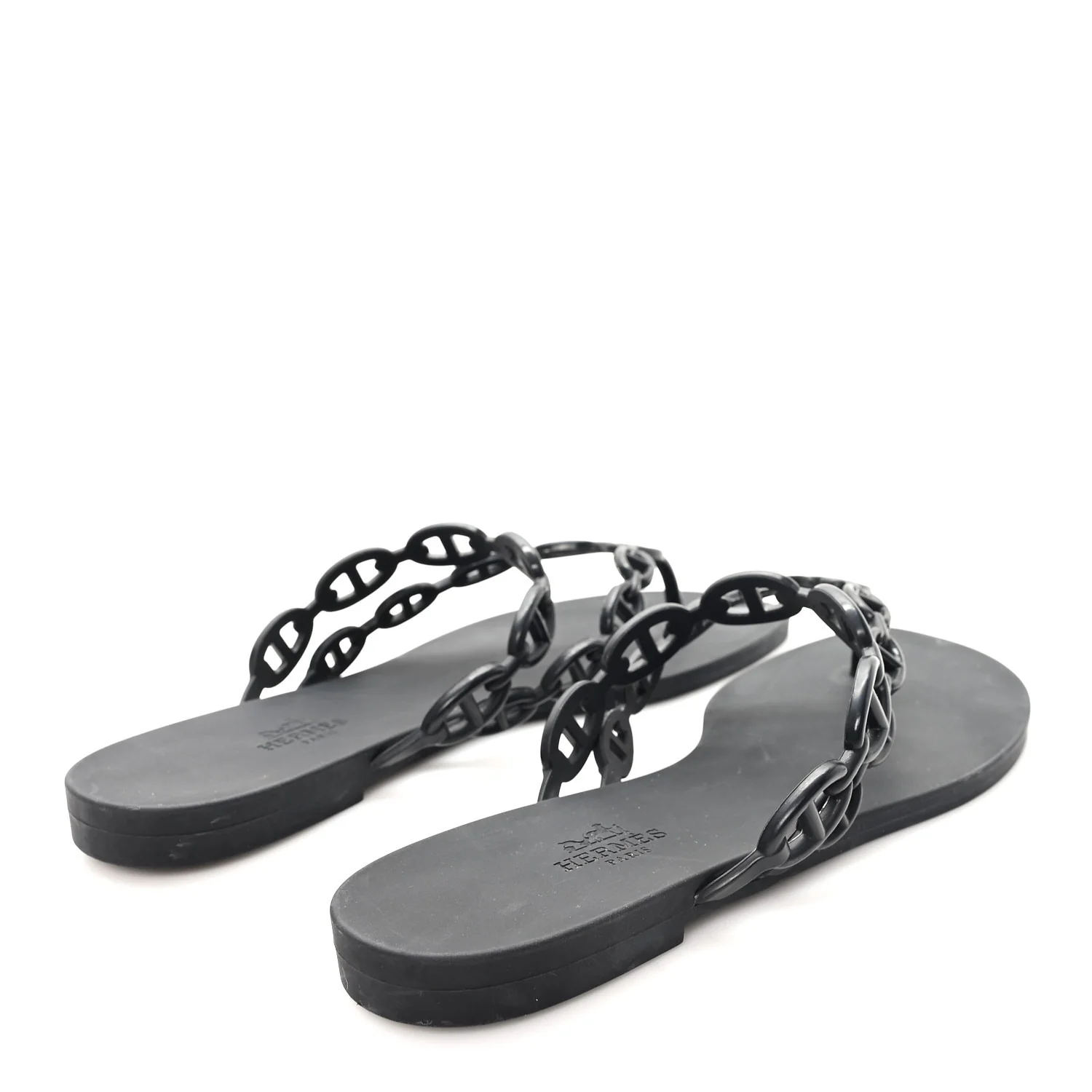 Rubber Chaine d'Ancre Island Sandals 38 Black
