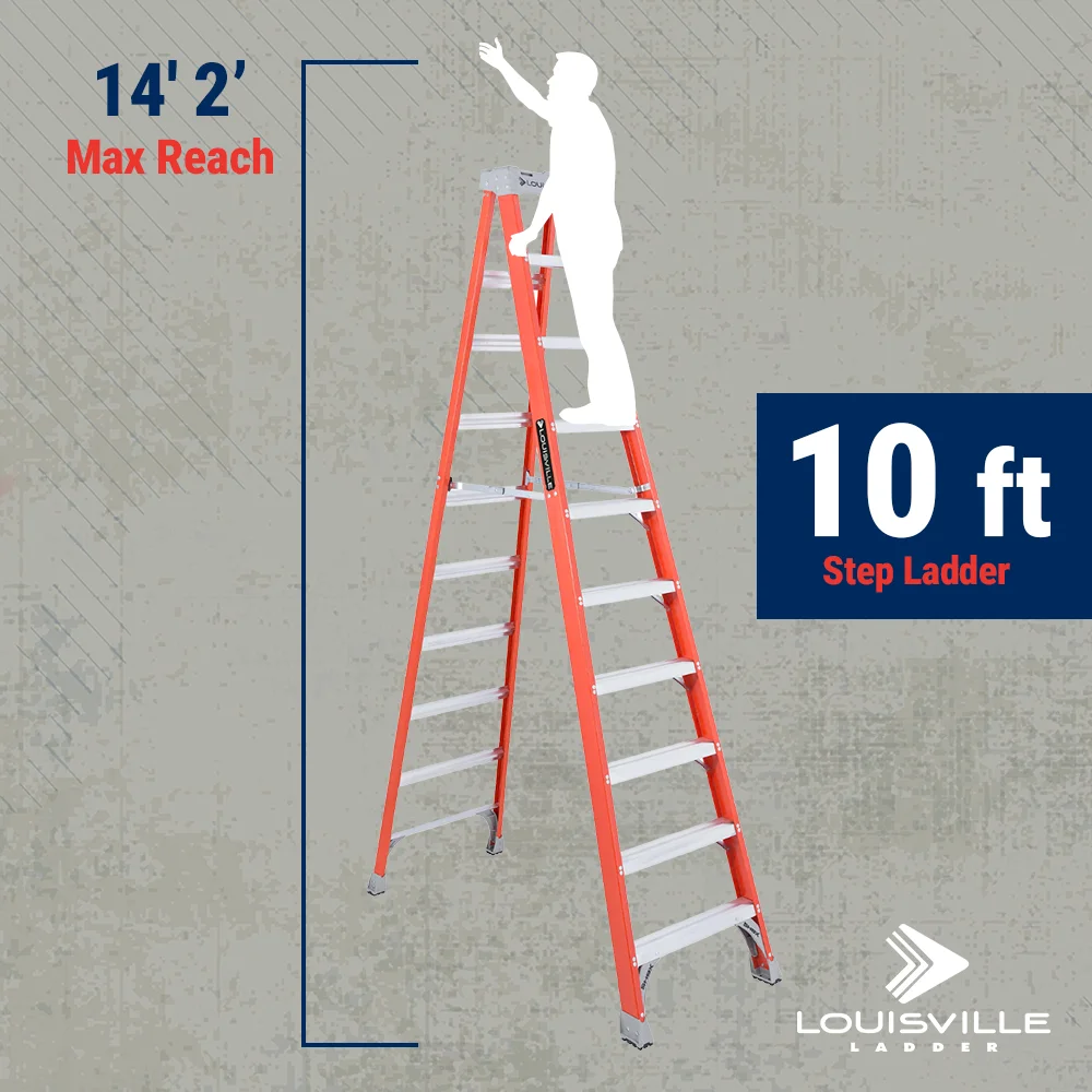 10-Foot Fiberglass Step Ladder, 300-Pound Load Capacity, Type IA, FS1510 - Image 10