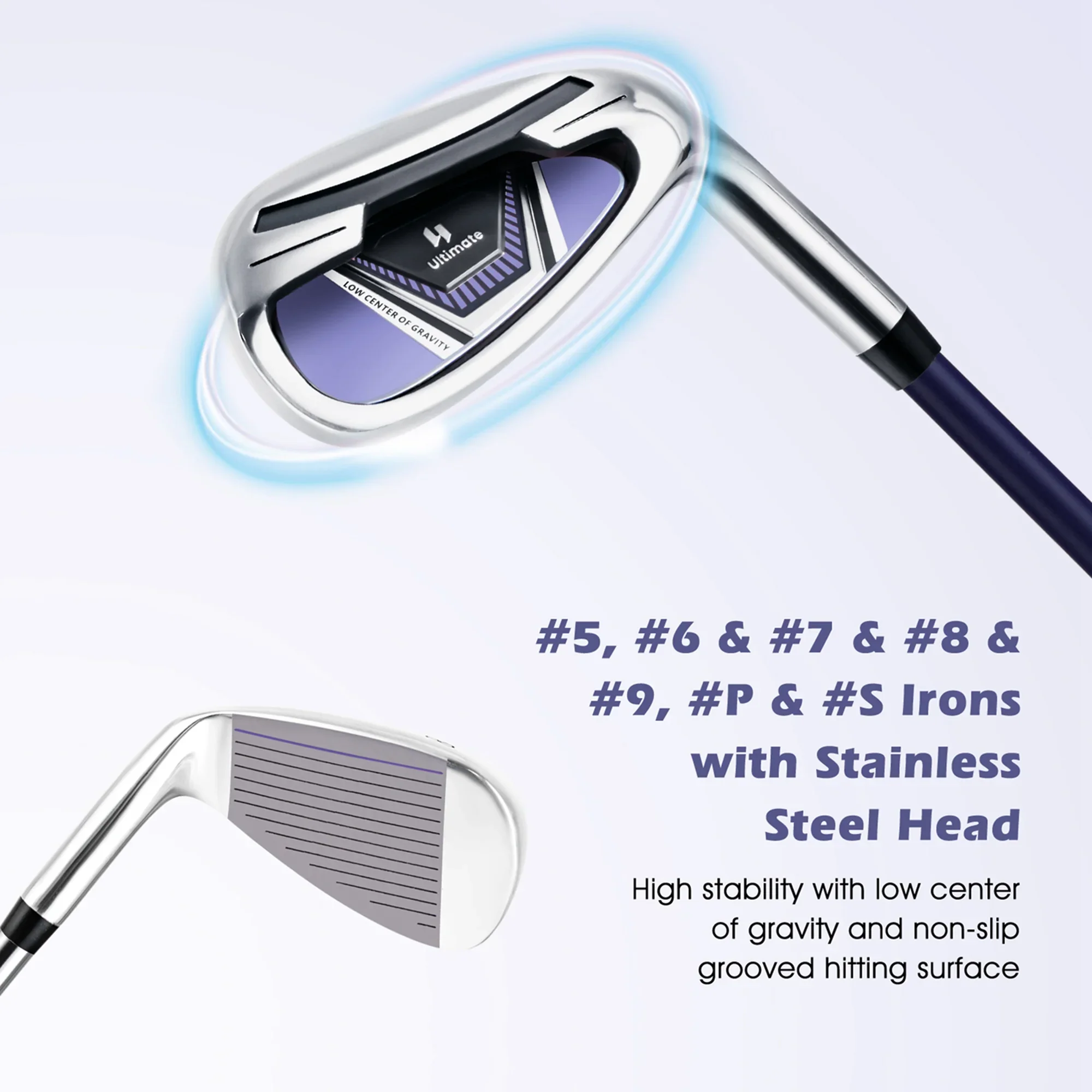 Ultimate Women’s Complete Golf Club Set Golf Club Package Set w/ Rain Hood, Right Hand Purple