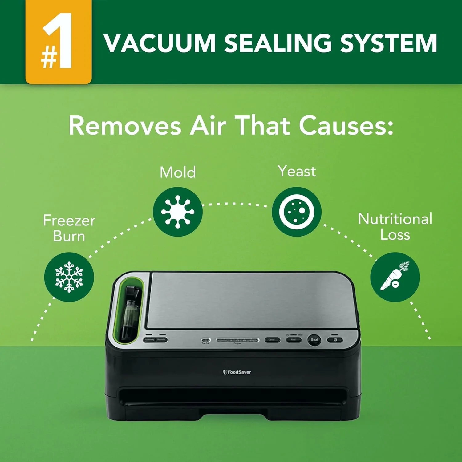 V4400 2-in-1 Vacuum Sealer Machine with Automatic Vacuum Sealer Bag Detection and Starter Kit, Safety Certified, Black and Silver