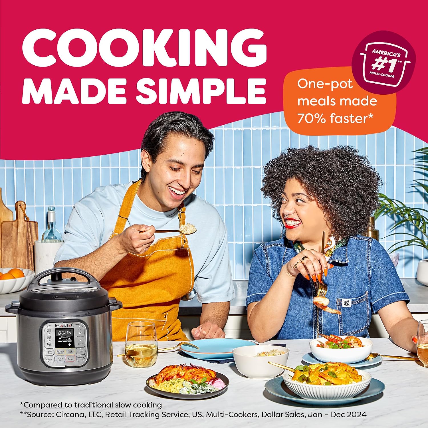 Instant Pot Duo 7-in-1 Mini Electric Pressure Cooker, Slow Rice Cooker, Steamer, Sauté, Yogurt Maker, Warmer & Sterilizer, Includes Free App with over 1900 Recipes, Stainless Steel, 3 Quart
