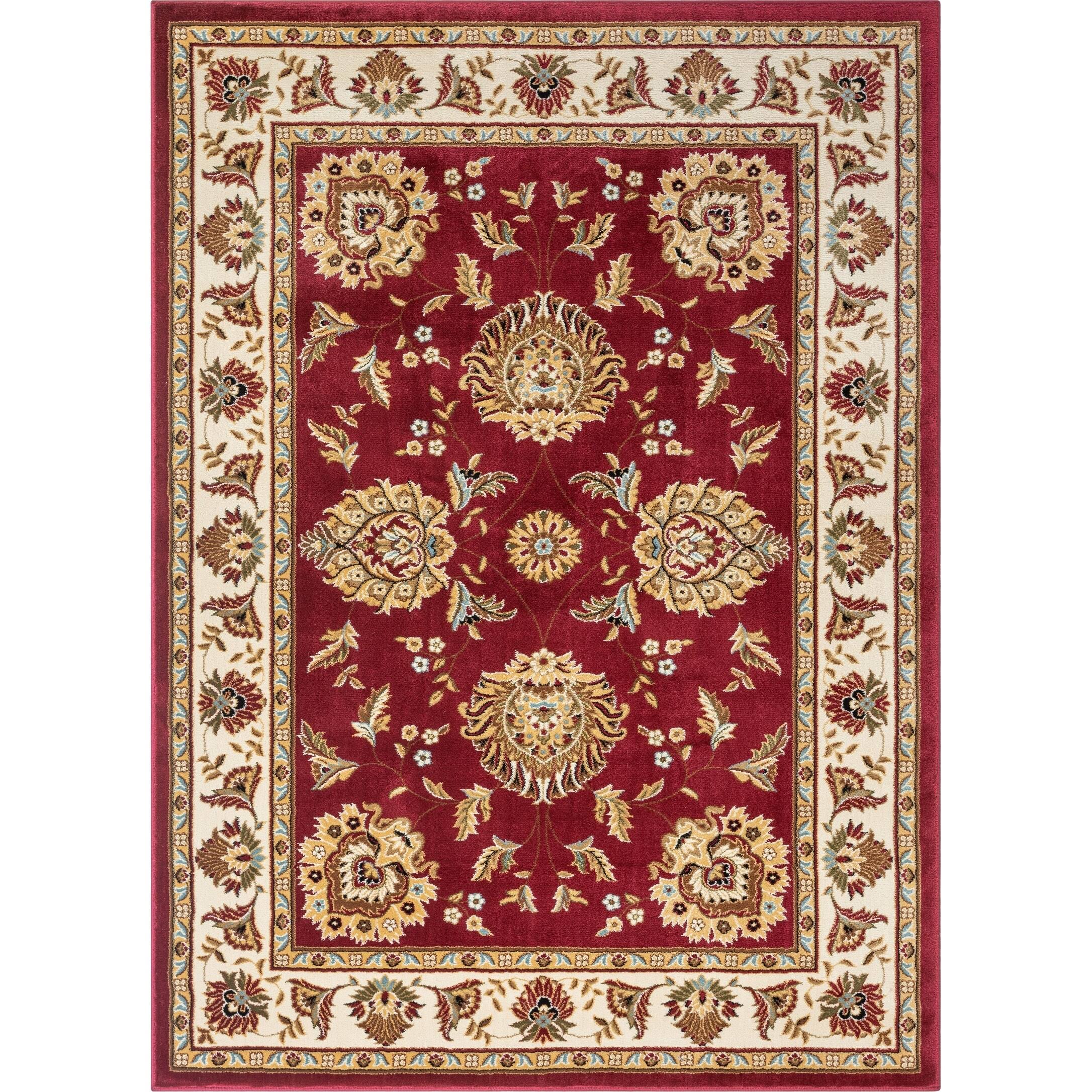 Well Woven Vanguard Oriental Border Formal Traditional Area Rug Red 3'11