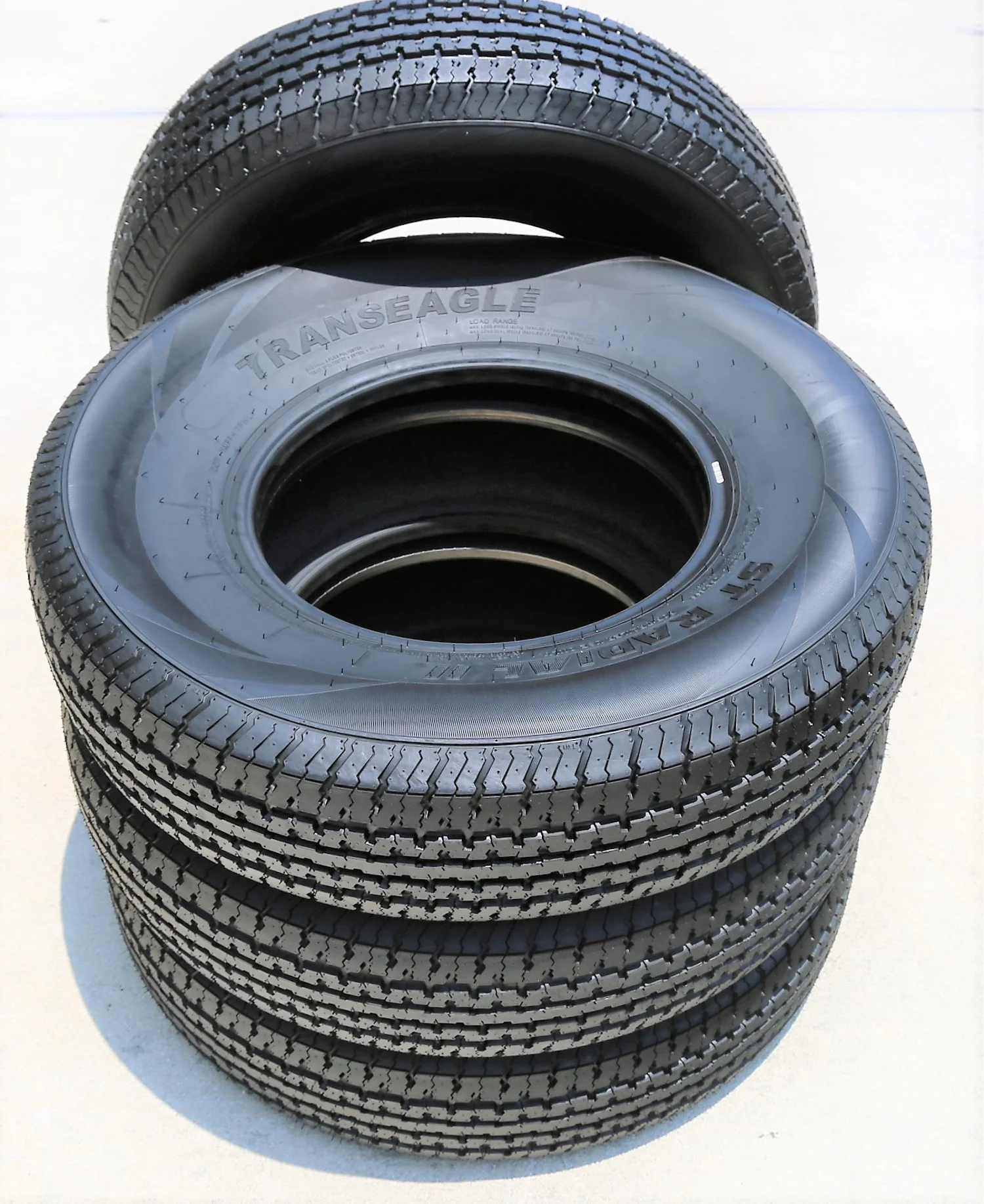 Set of 4 Transeagle ST Radial II Steel Belted ST205/75R14 205/75R14 105/101 L D 8 Ply Trailer Tires