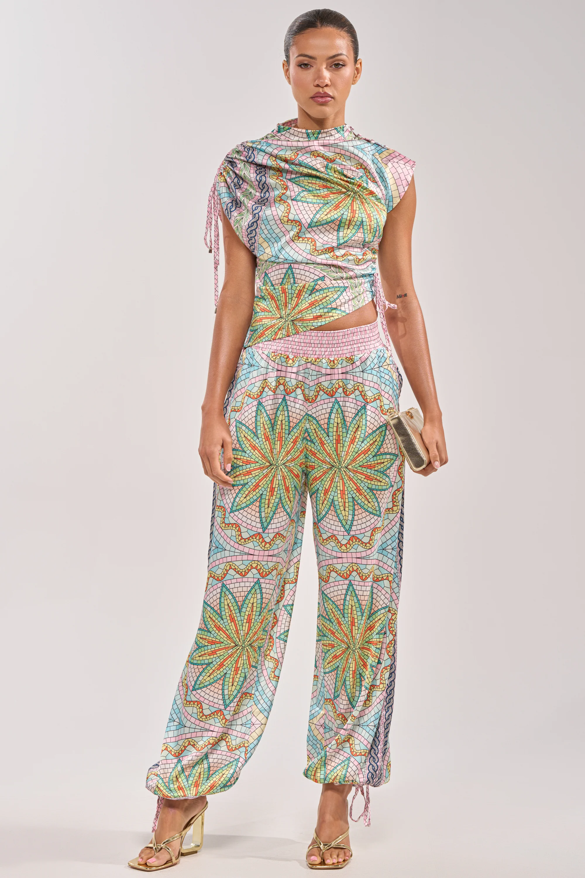 ALL DIFFERENT WAYS SATIN PALAZZO PANT - Akira Store