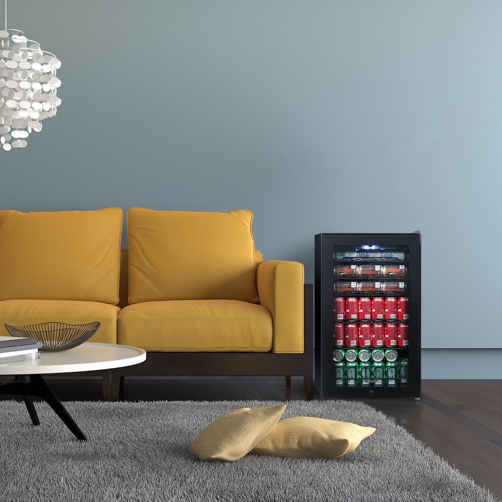 Newair 126-Can Freestanding Black Beverage Fridge - 18.8