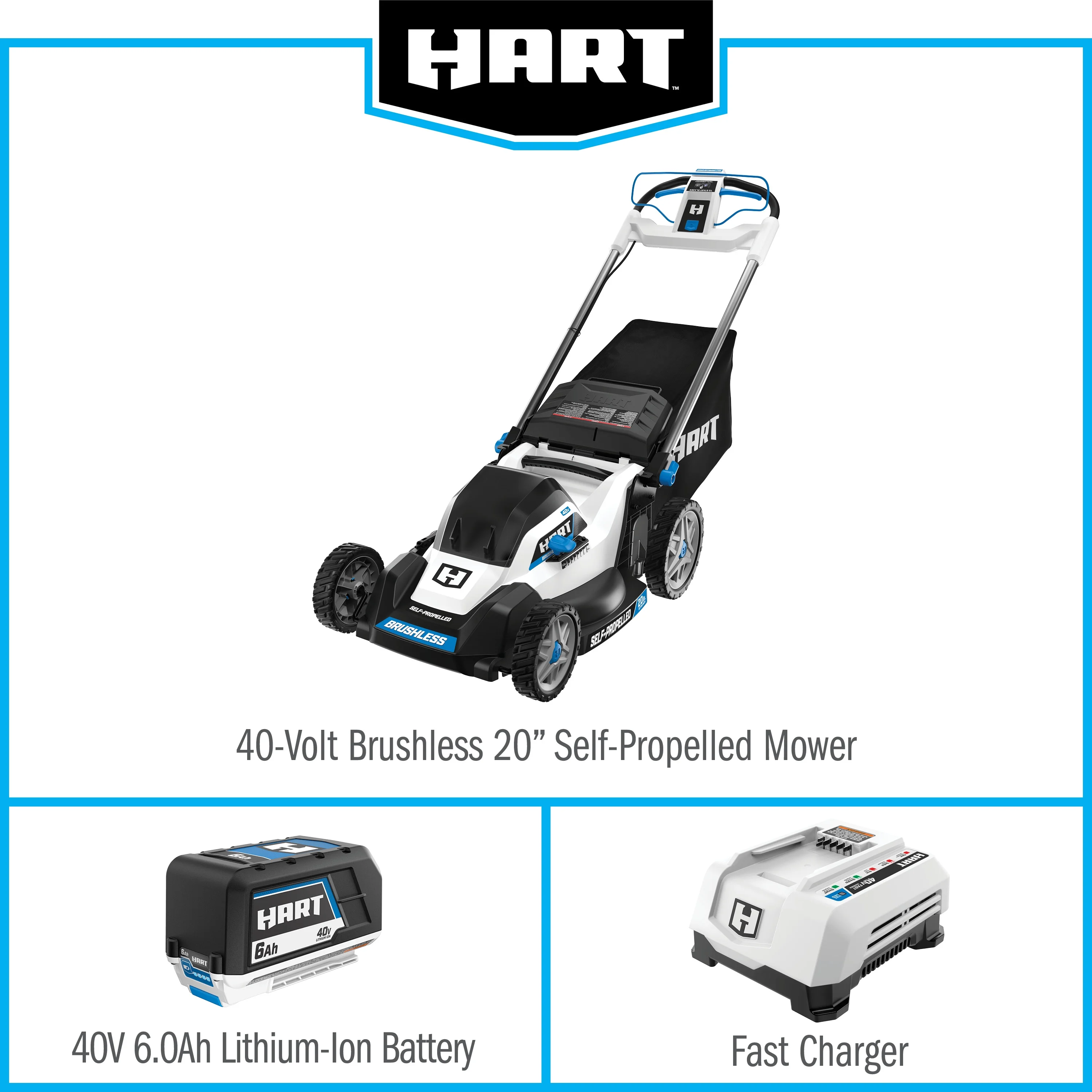 40-Volt Cordless 20-inch Brushless Self Propelled Mower Kit, (1) 6.0 Ah Lithium-Ion Battery(20-inch) - Image 5