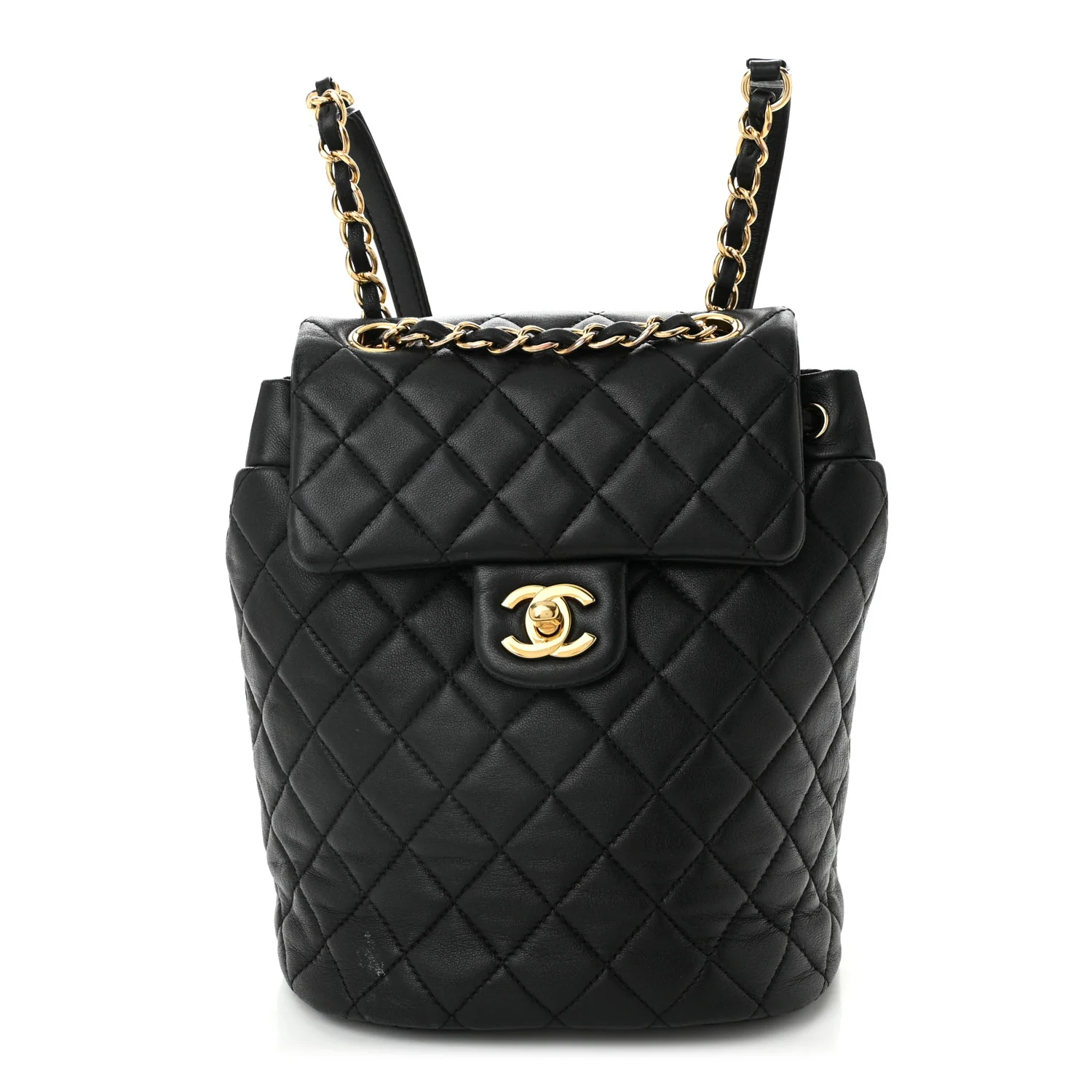 Lambskin Quilted Mini Urban Spirit Backpack Black