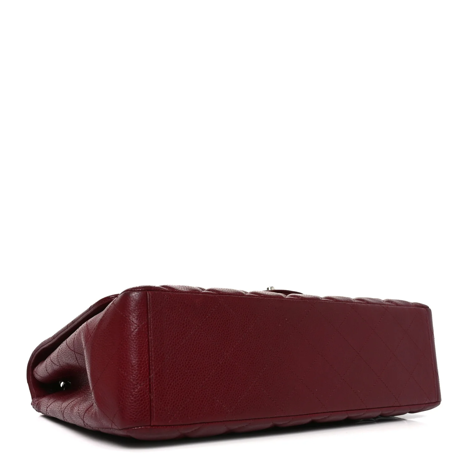 Caviar Quilted Maxi Single Flap Dark Red