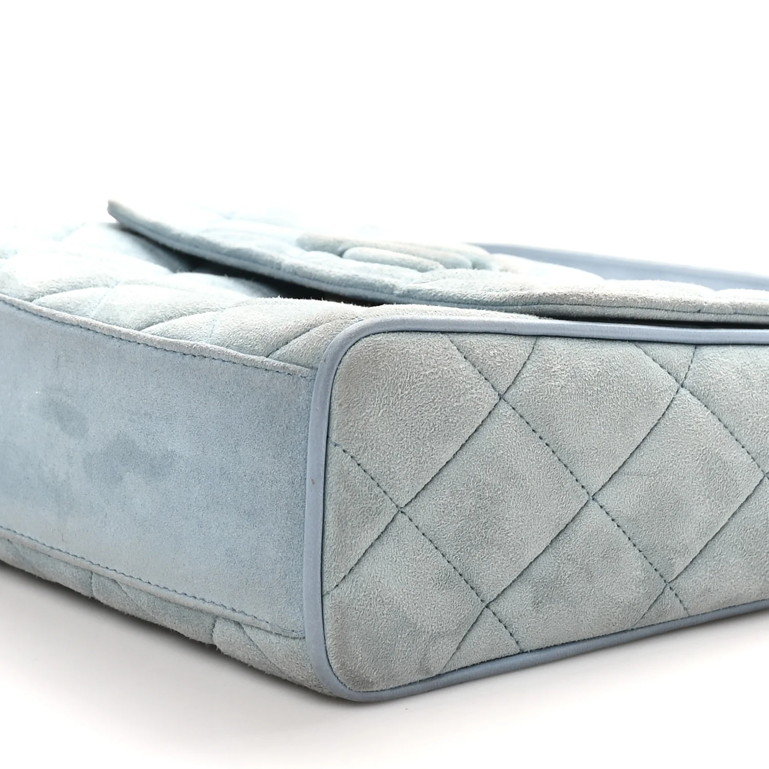 Suede Small Messenger Flap Light Blue