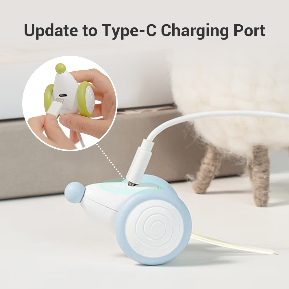 Modern LED Lights Rechargeable PVC Electric Cat Mouse Toy Smart Sensing & Automatic Interactive Toy for Cats