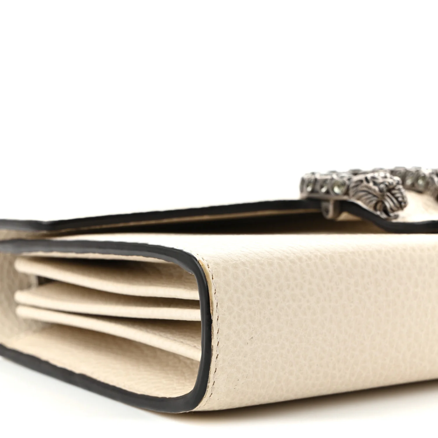 Dollar Calfskin Mini Dionysus Chain Wallet Mystic White