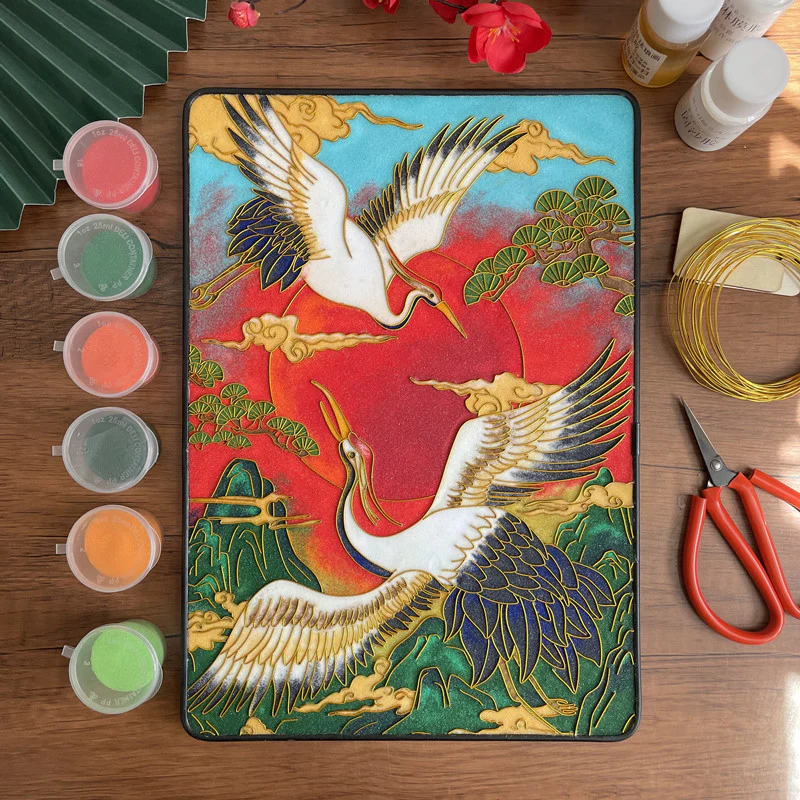 Crane Series, Beginner Cloisonné Enamel DIY Kit, with Tutorial& All Tools