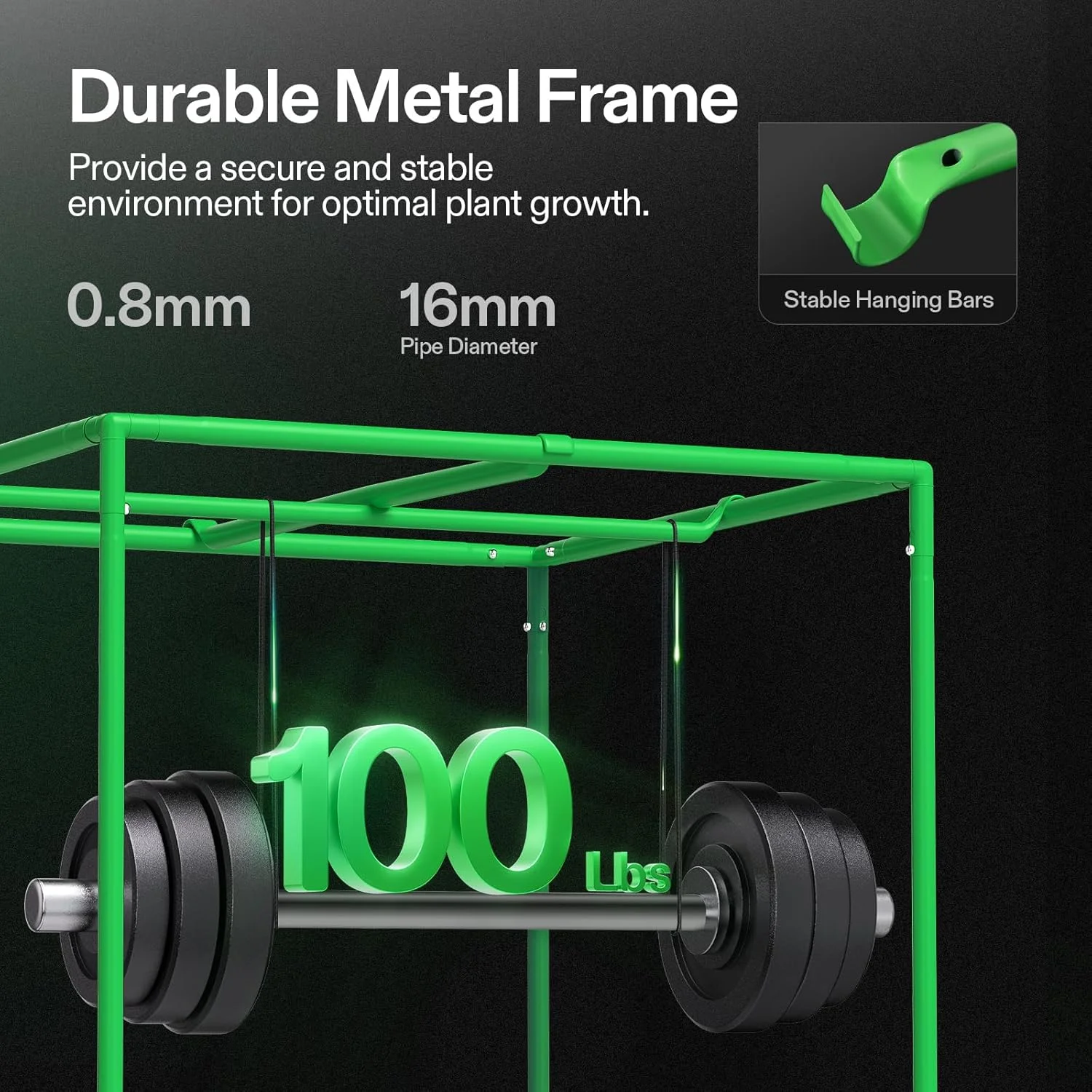 S336 3x3 Grow Tent, 36"x36"x72" High Reflective Mylar with Observation Window and Floor Tray for Hydroponics Indoor Plant for VS2000/VS3000 - Image 3