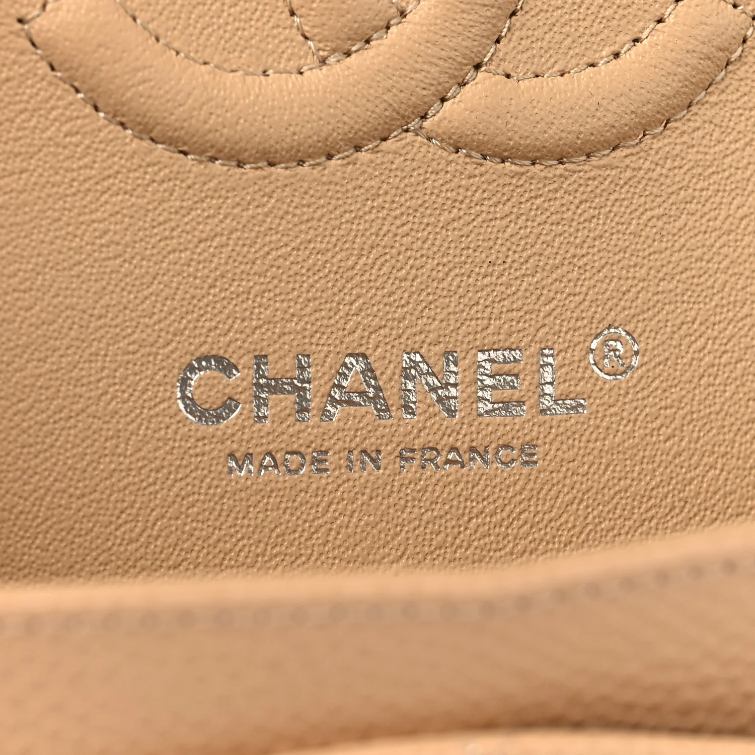 Caviar Quilted Small Double Flap Beige