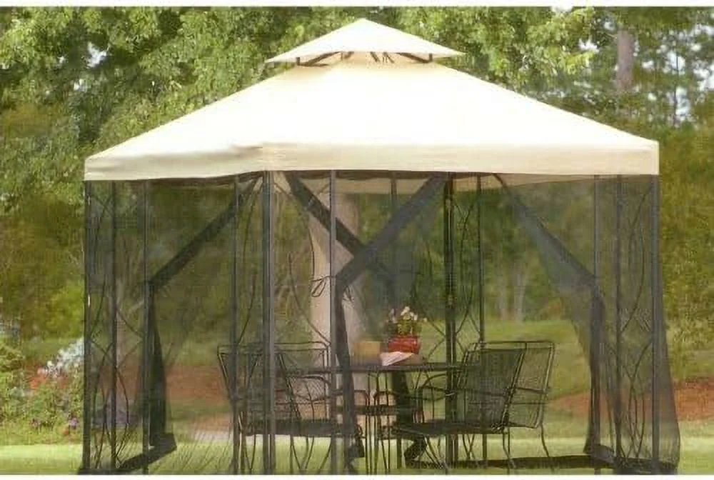 Garden Winds Replacement Canopy for The Garden Treasures 8x8 S-582D Gazebo - Riplock 350 - Beige