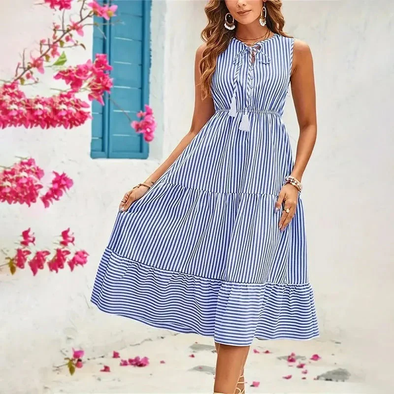 Sophie Paris | Robe mi-longue à rayures