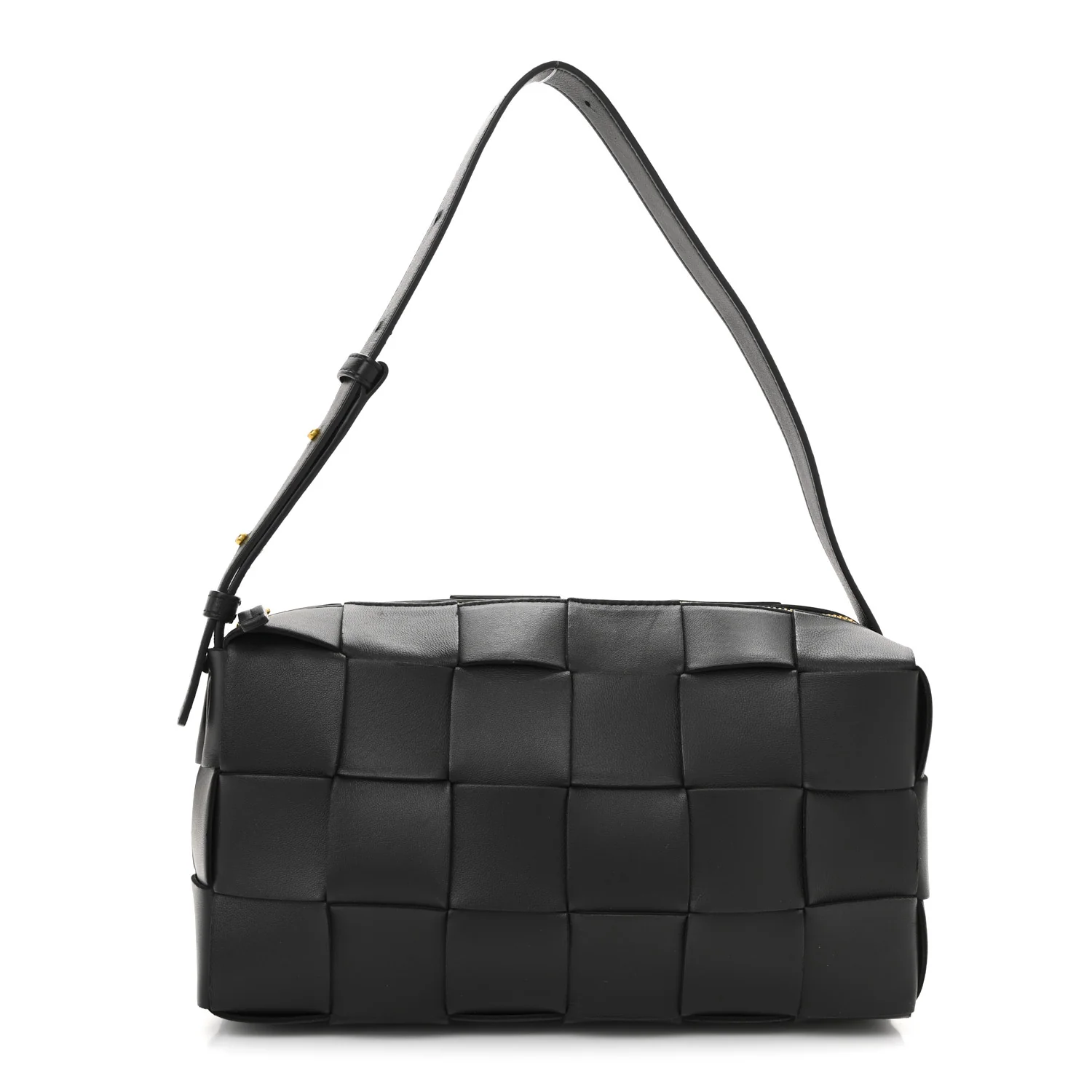 Lambskin Maxi Intrecciato Brick Cassette Bag Black