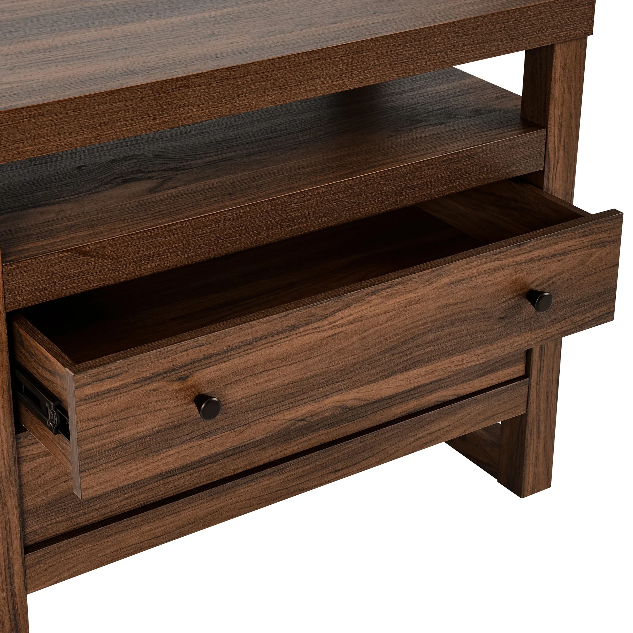 Better Homes & Gardens Ezra 2-Drawer Nightstand, Rich Black Finish