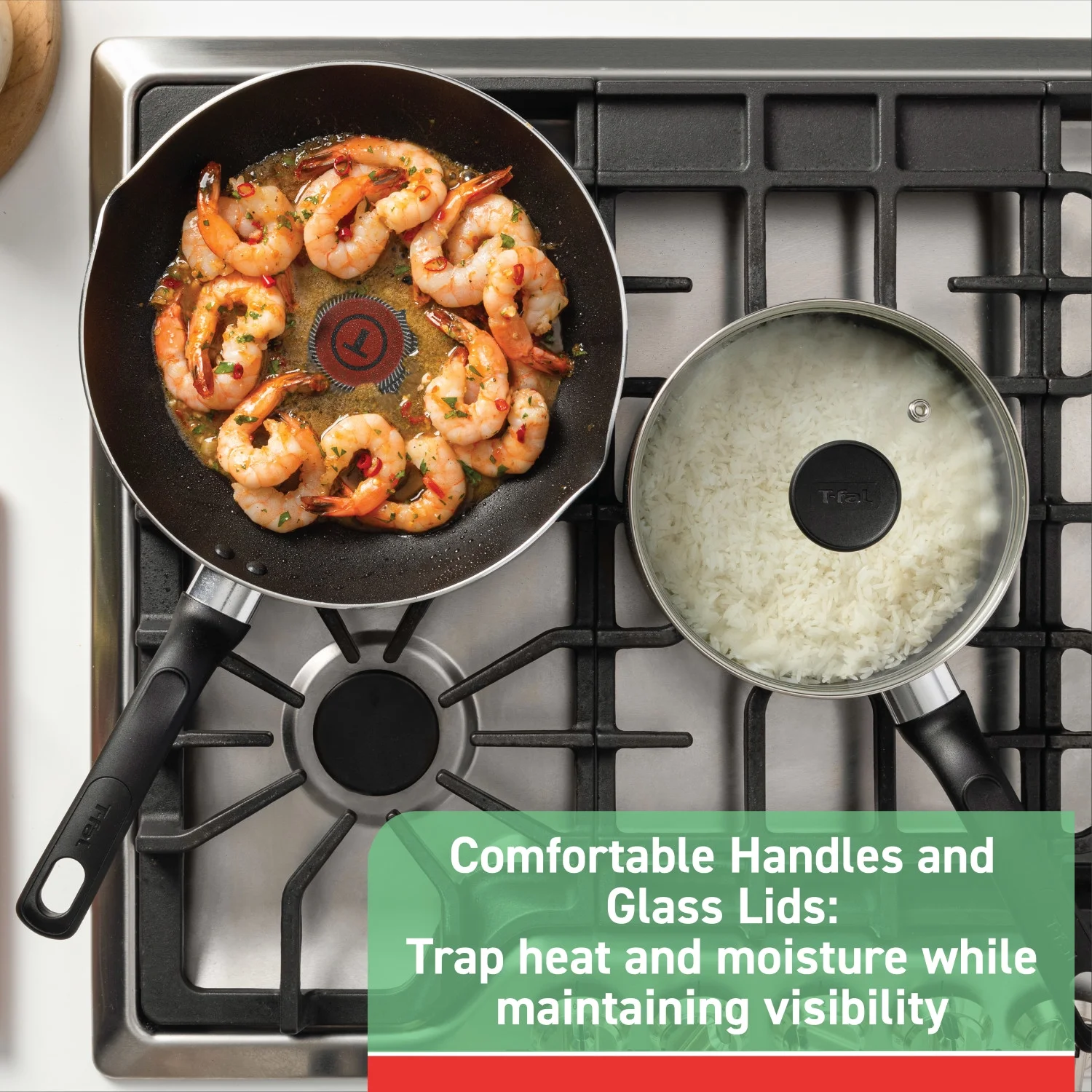 Easy Care, 20 Piece Non-Stick Pots and Pans Cookware Set, Grey(Gray) - Image 9