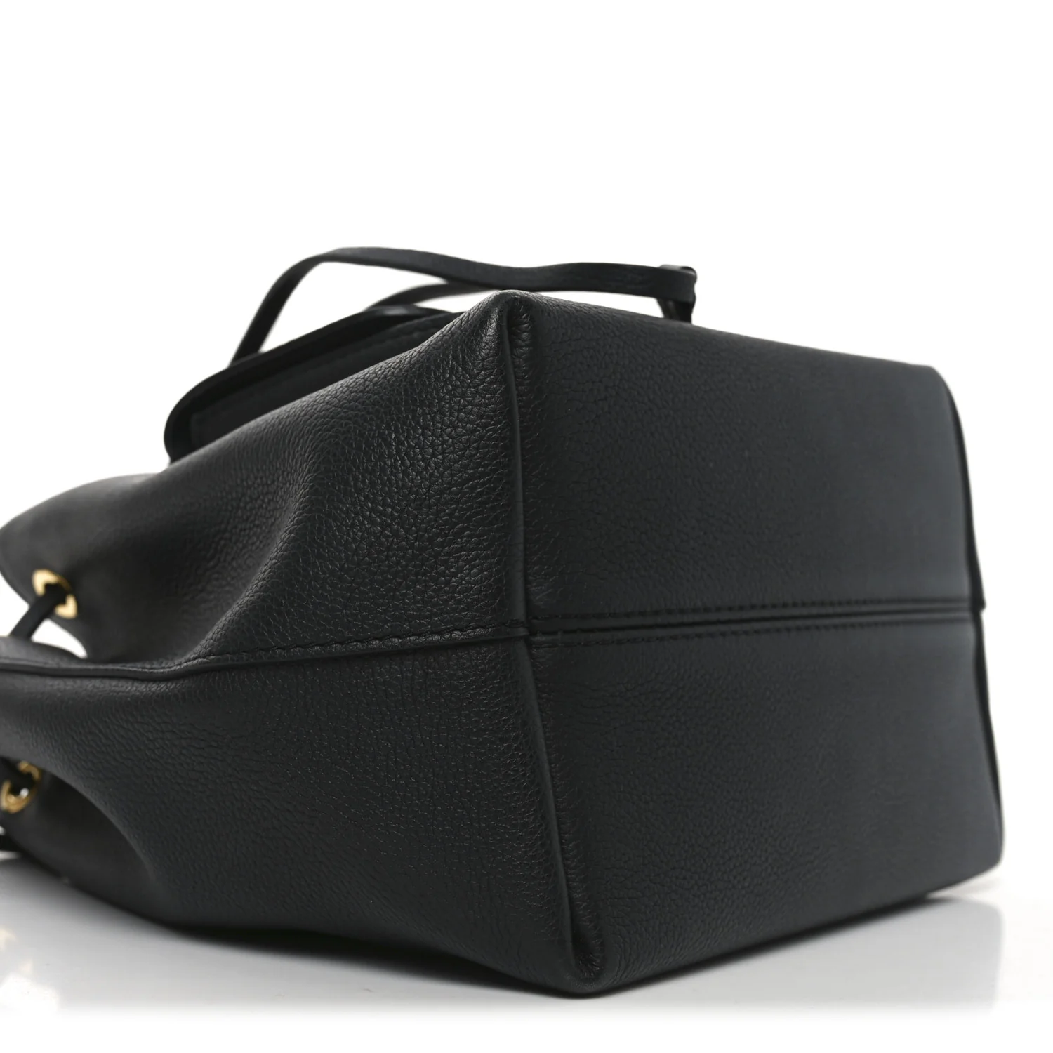 Calfskin Lockme Bucket MM Black