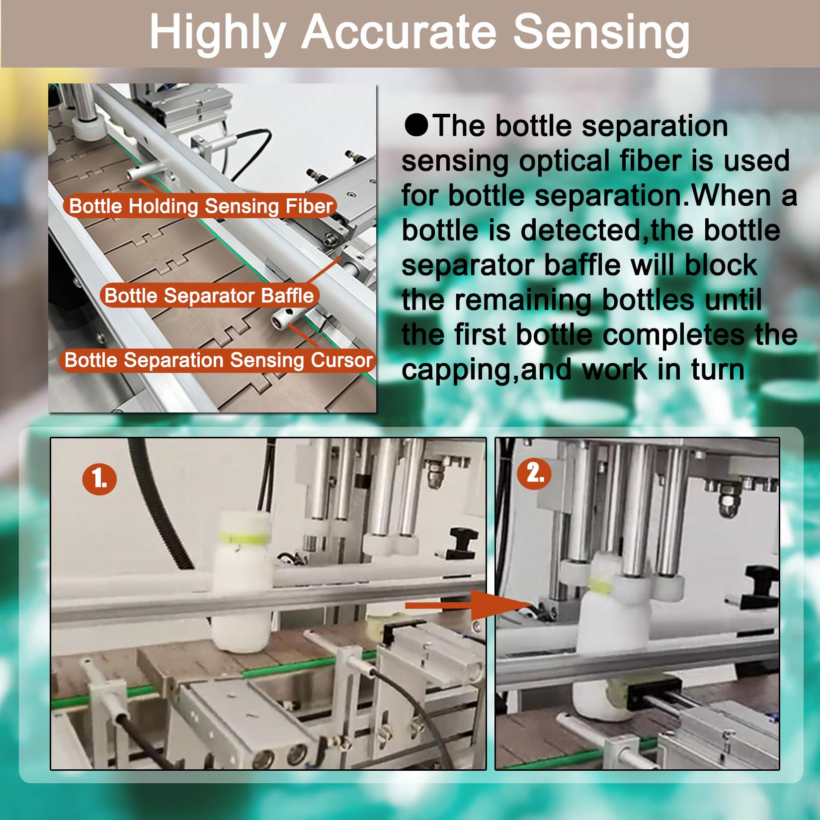Automatic Bottle Capping Sealer Machine Desktop Conveyor Bottle Press Machine Bottle Capping Machine for Screw Cap Stainless Steel Bottle Diameter 1-4inch Bottle Height 2-7inch110V