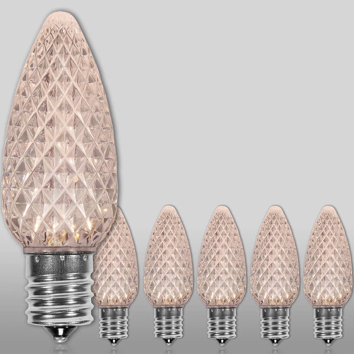 Wintergreen Lighting OptiCore C9 LED Warm White Faceted Christmas Light Bulbs (25-Pack)