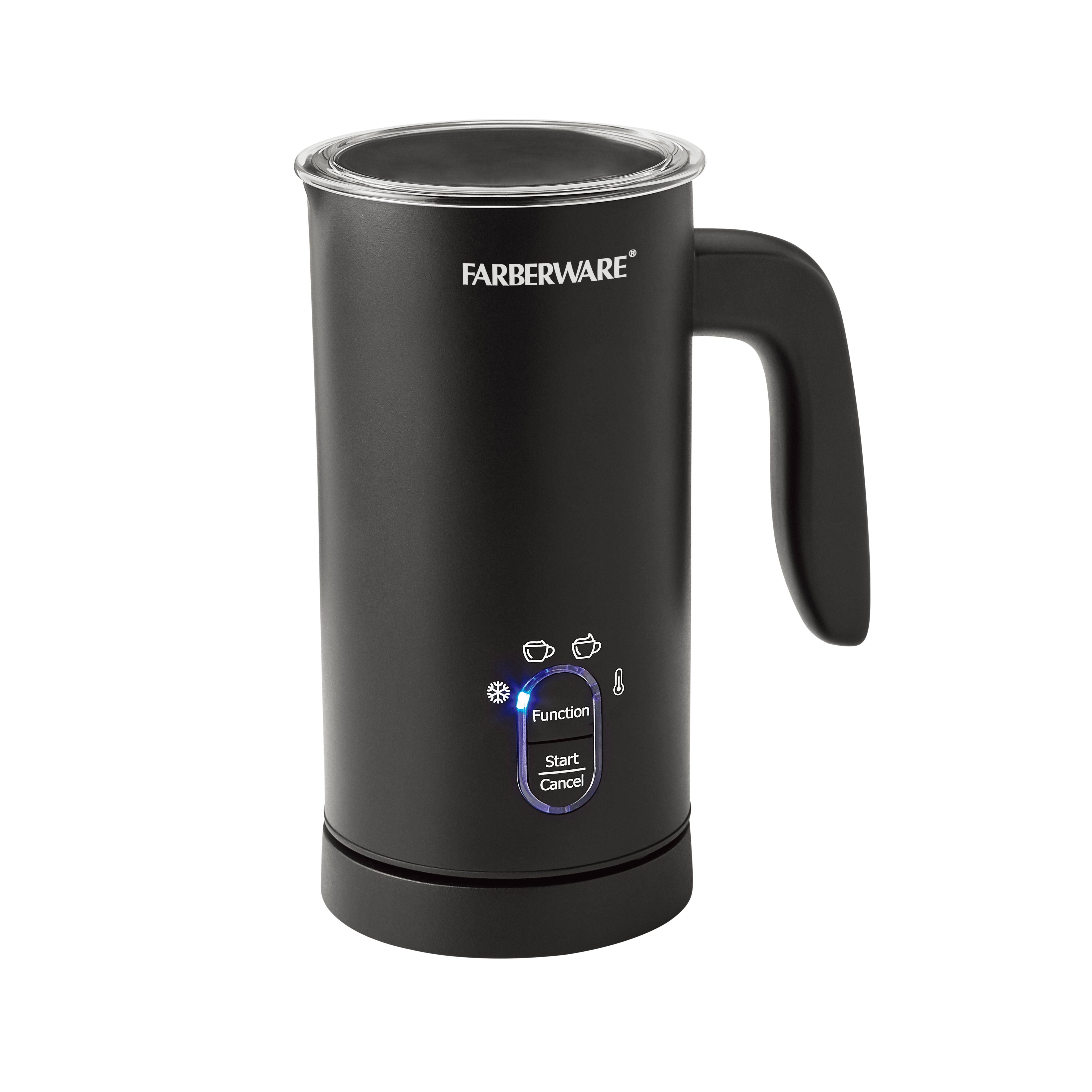 Farberware Electric Milk Frother Black Automatic Foam Maker for Coffee
