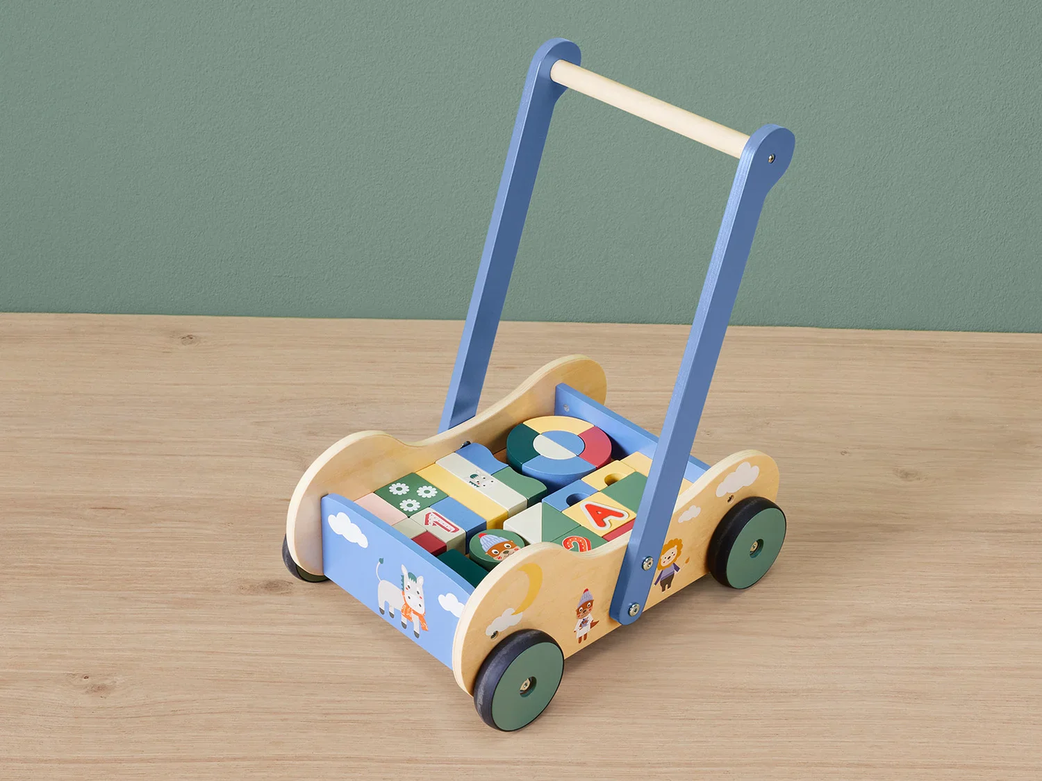 lupilu Chariot  pousser ou cube de motricit en bois