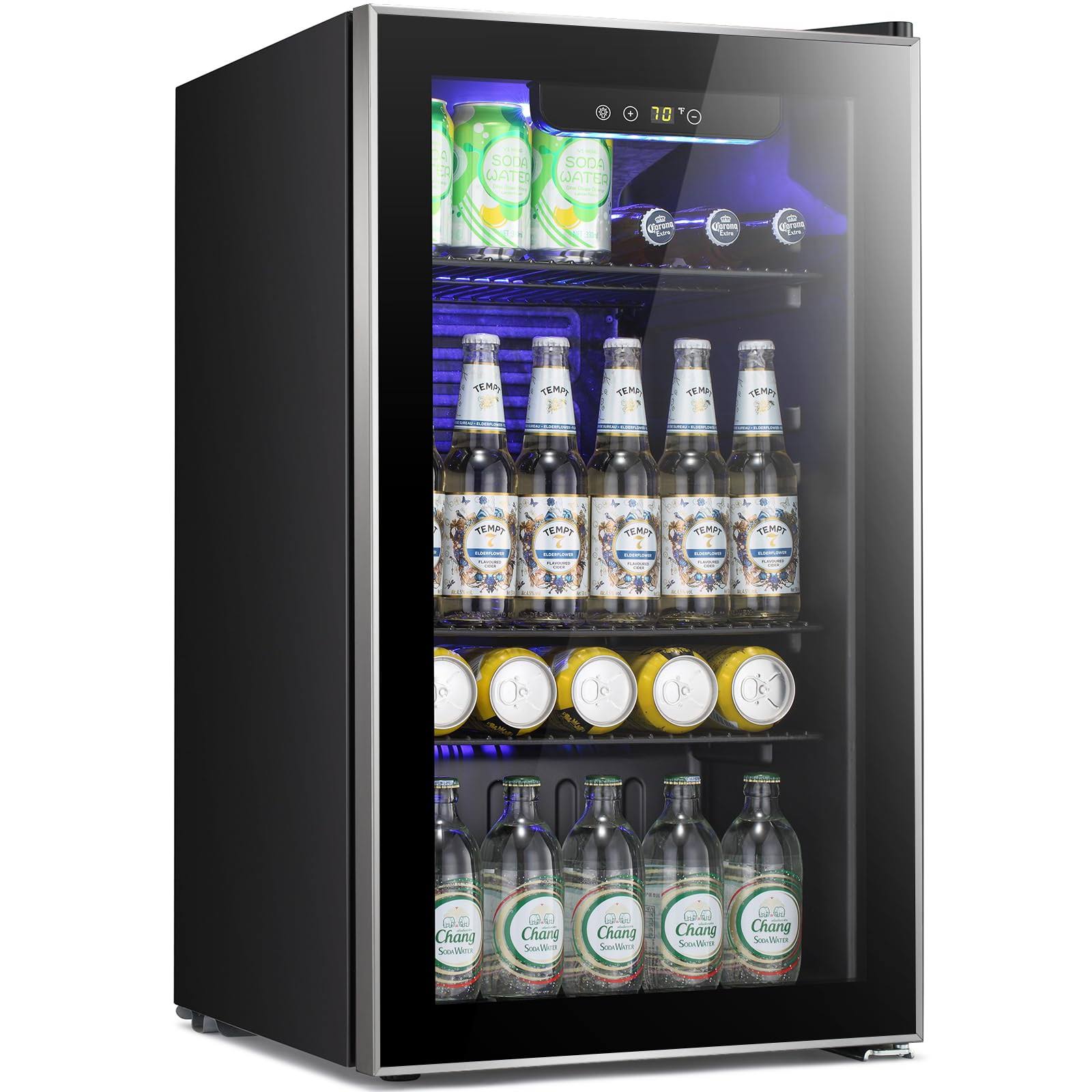 Antarctic Star Beverage Refrigerator -120 Can Mini Fridge for Soda Beer or Wine,Small Drink Dispenser, for Office or Bar with Adjustable Removable