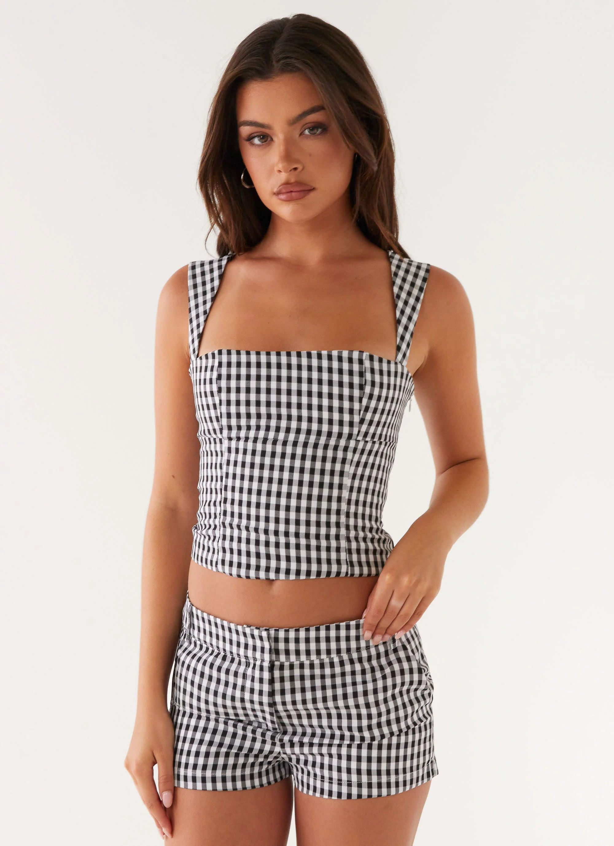 Clayton Tailored Shorts - Black Gingham
