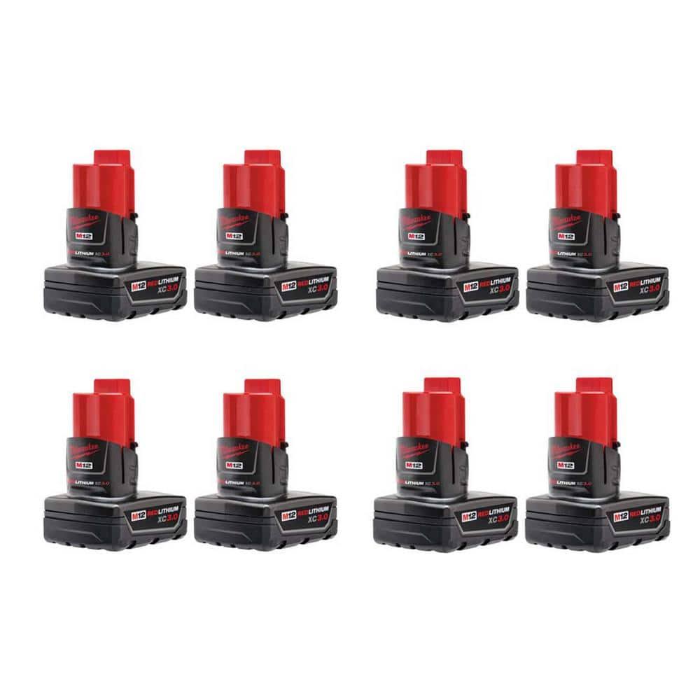 Milwaukee M12 12-Volt Lithium-Ion XC Extended Capacity 3.0 Ah Battery Pack (8-Pack)