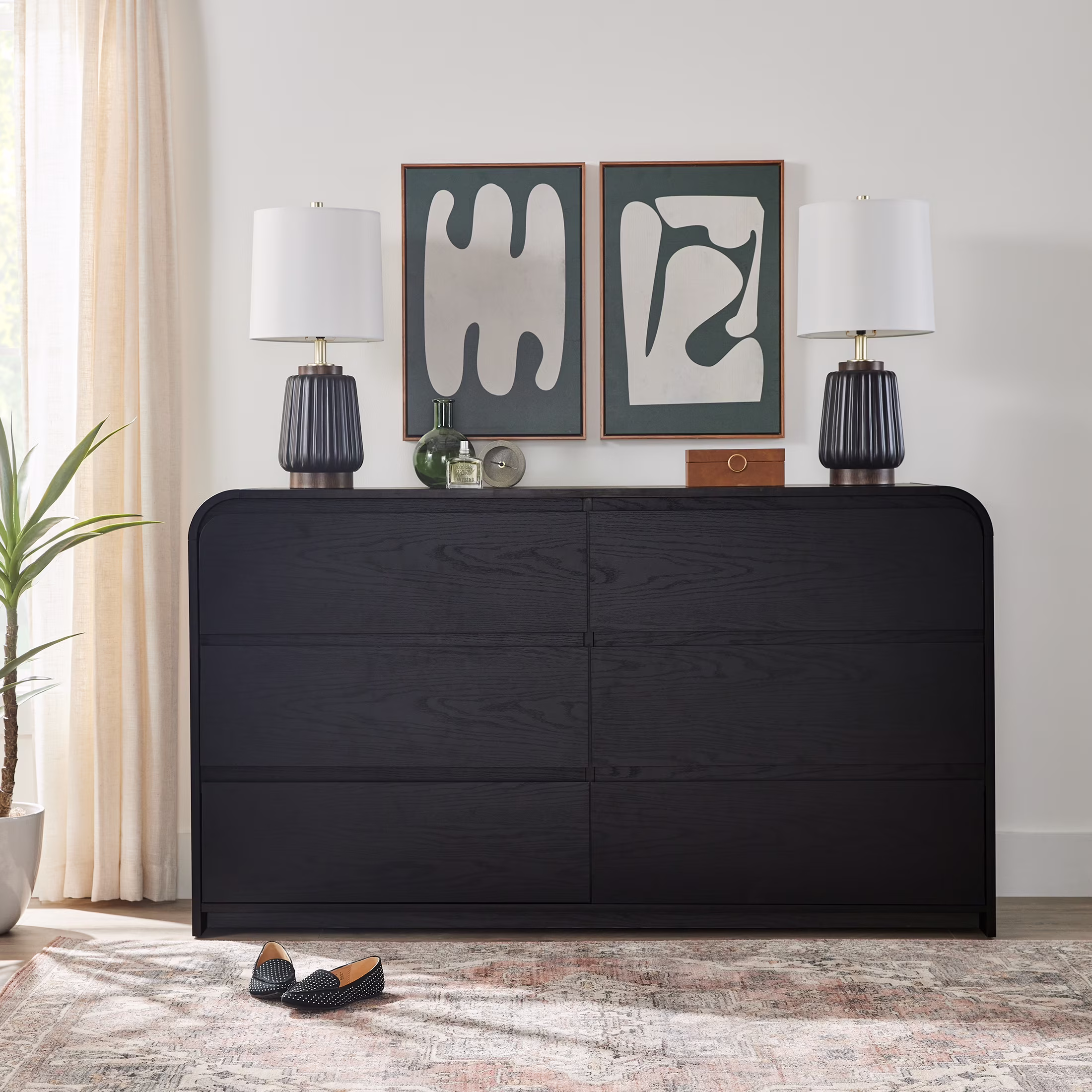 Better Homes & Gardens Juliet 6 Drawer Dresser, Black Finish