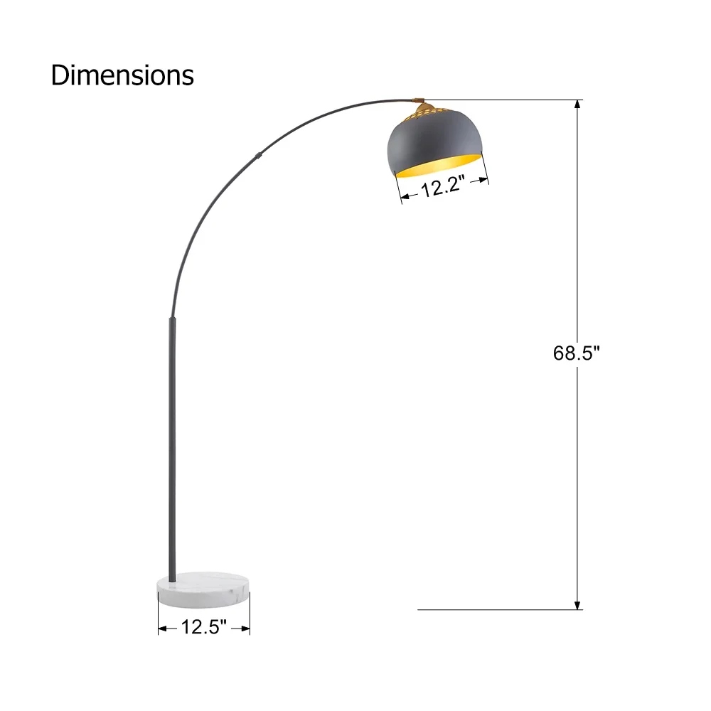 Arc Floor Lamp, Modern Reading Light for Living Room, Bedrooms and Office, Light Direction Adjustable, Bulb Not Included - Image 3