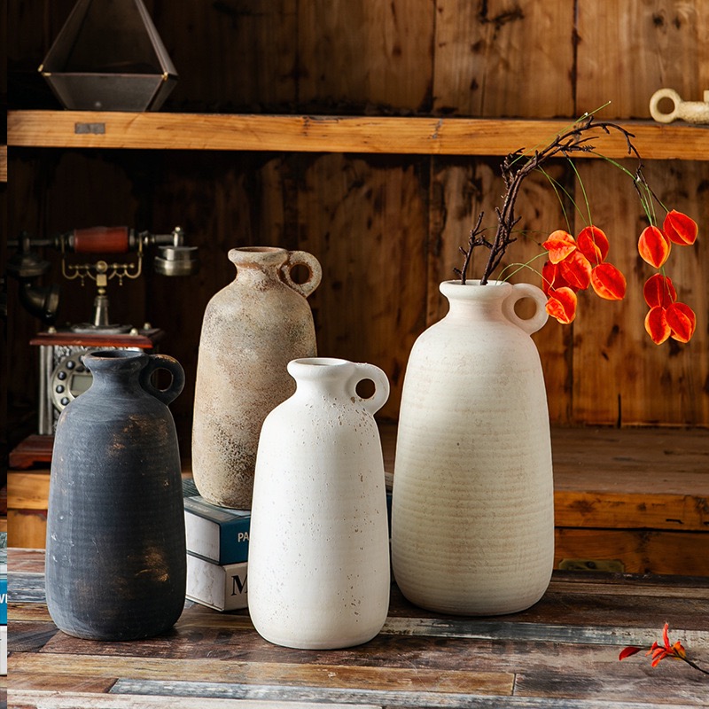 Vintage Home Table Textured Floral Vases
