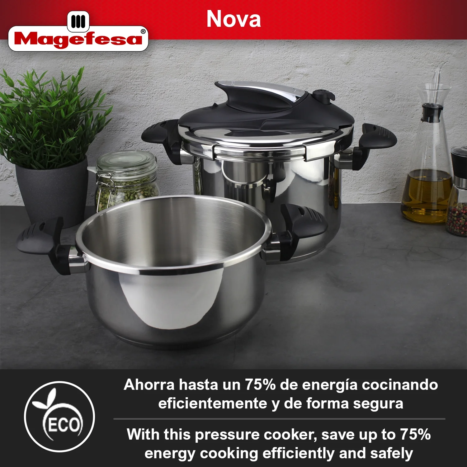 Nova 4.2 Qt Stovetop Pressure Cooker �?Fast Cooking, Easy Locking, 18/10 Stainless Steel, Induction Compatible, 5 Safety Features, 11.6 PSI(4.2 qt) - Image 7