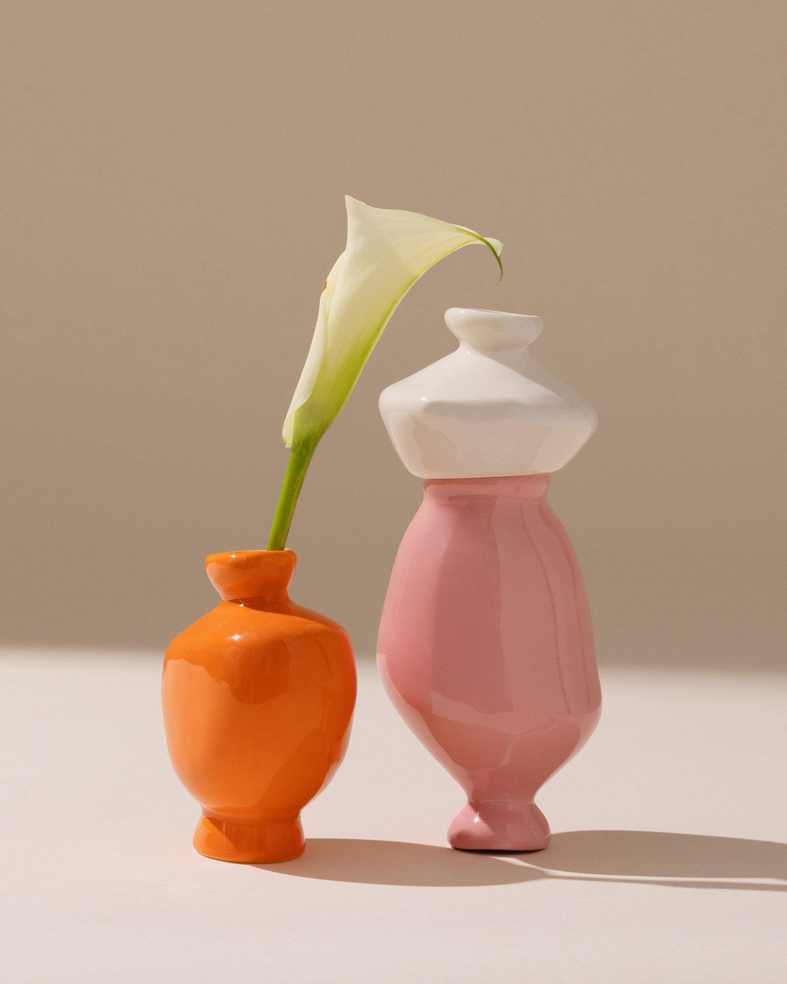 MINO - VASE S SET OF 3 SAND ORANGE PINK