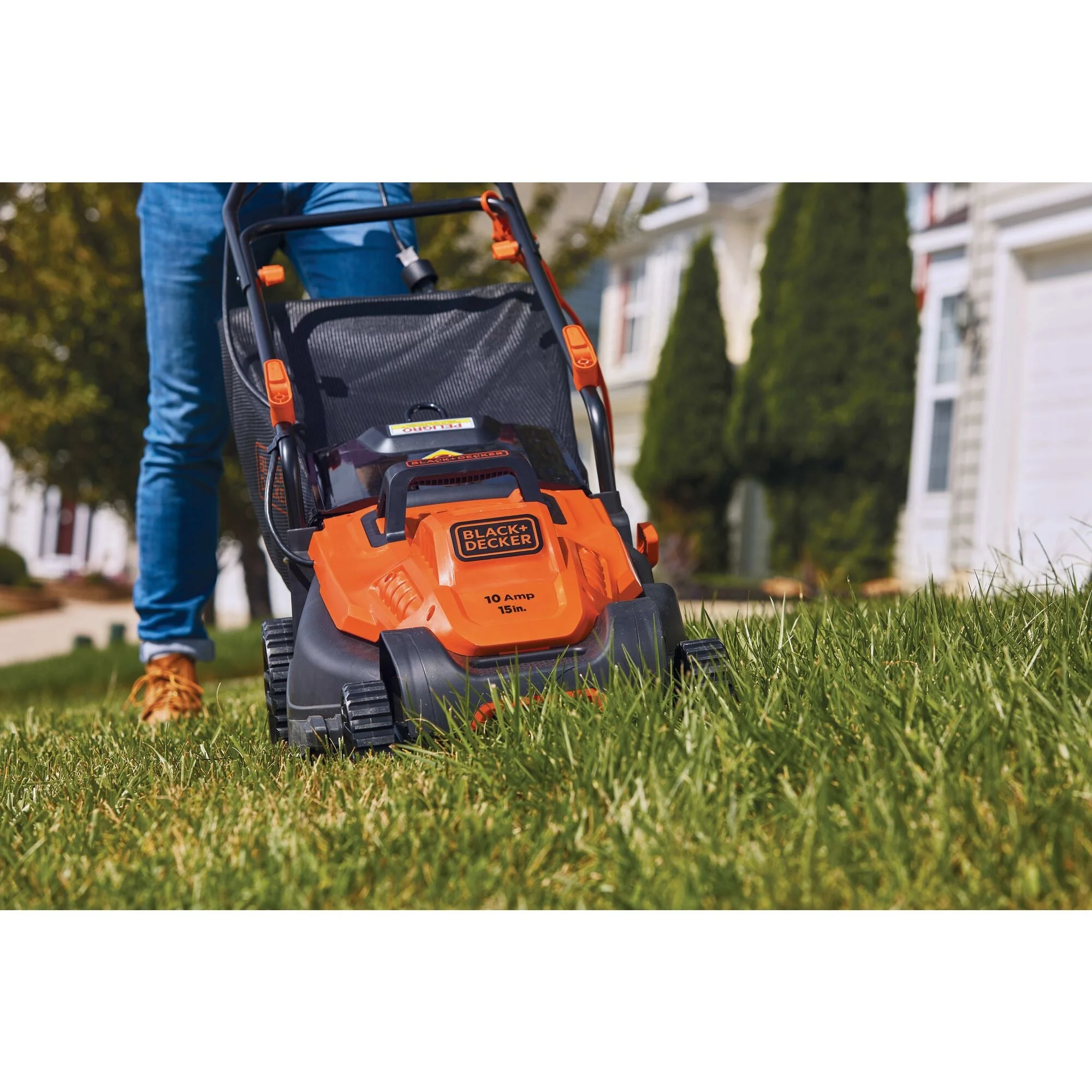 15�� Corded Electric Push Walk-Behind Mower, Comfort Grip Handle - Image 6