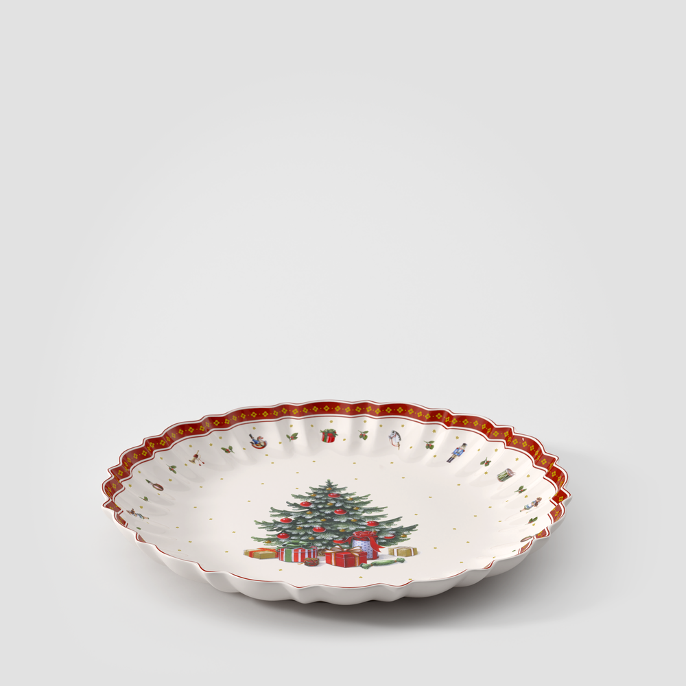 Toy's Delight Serving tray - Red, 18'', Premium Porcelain