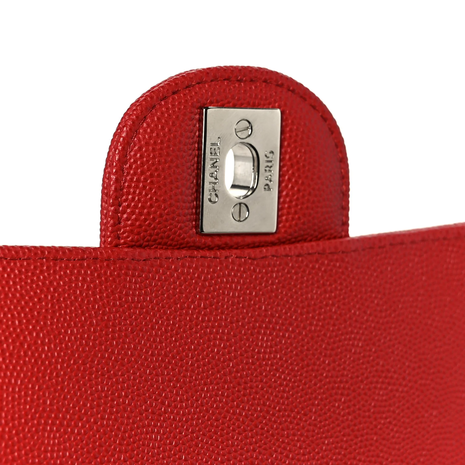 Caviar Quilted Mini Rectangular Flap Red