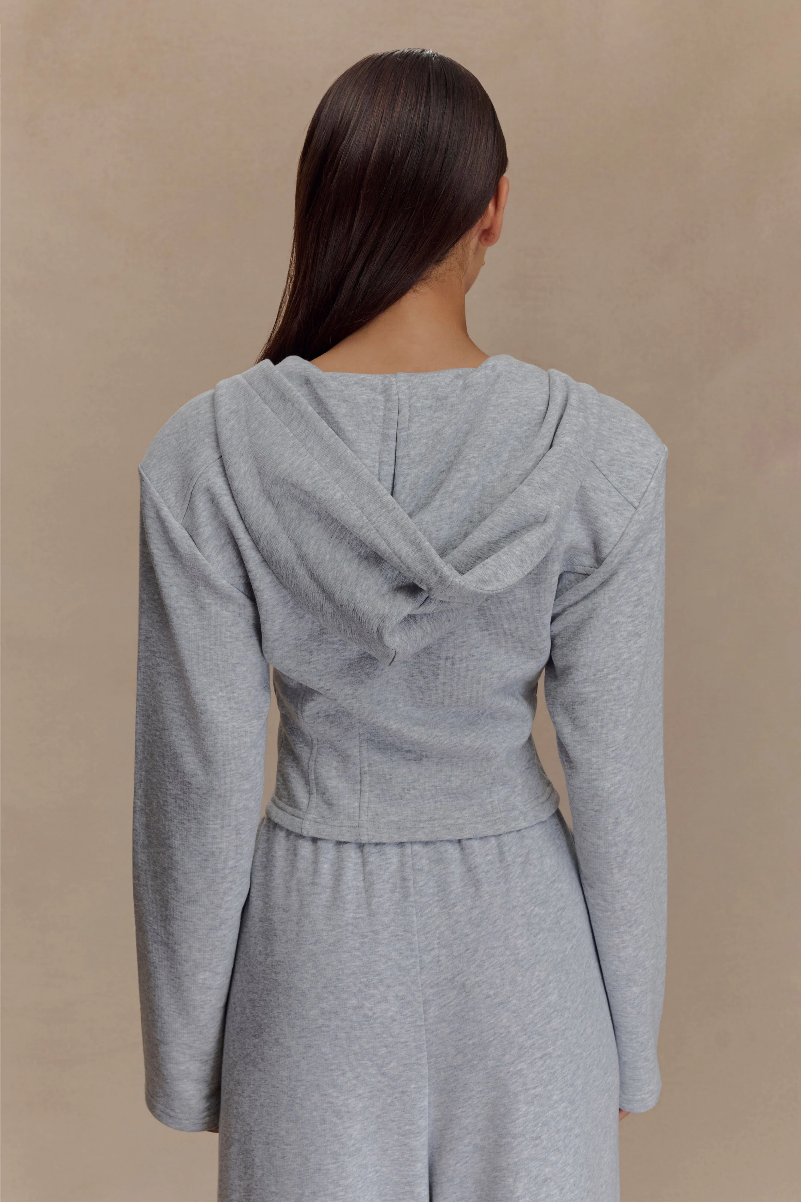 Quinn Zip Up Hoodie - Light Grey Marle