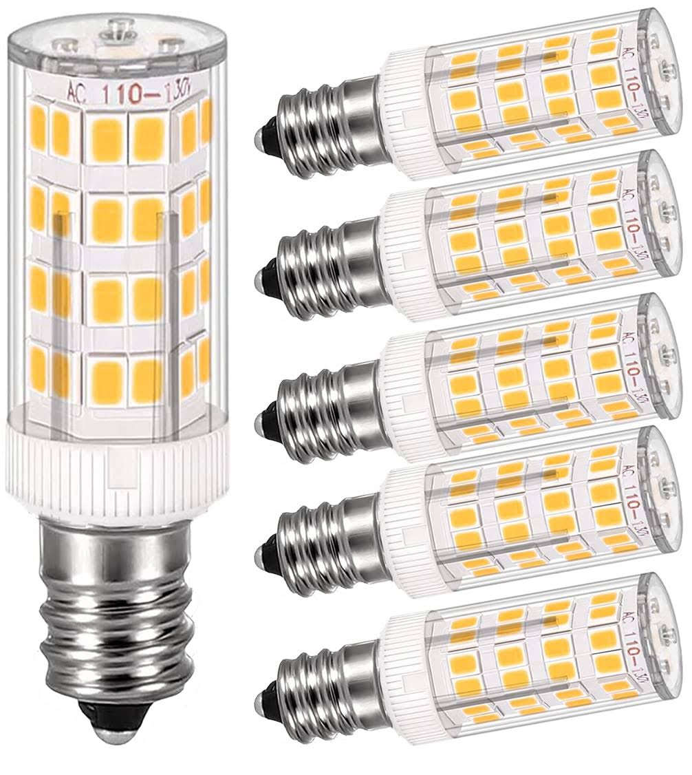 SZHZBZW E11 LED Bulb,40W Equivalent Halogen Light Bulbs Replacement,Mini Candelabra Base Warm White 3000K 5 Pack