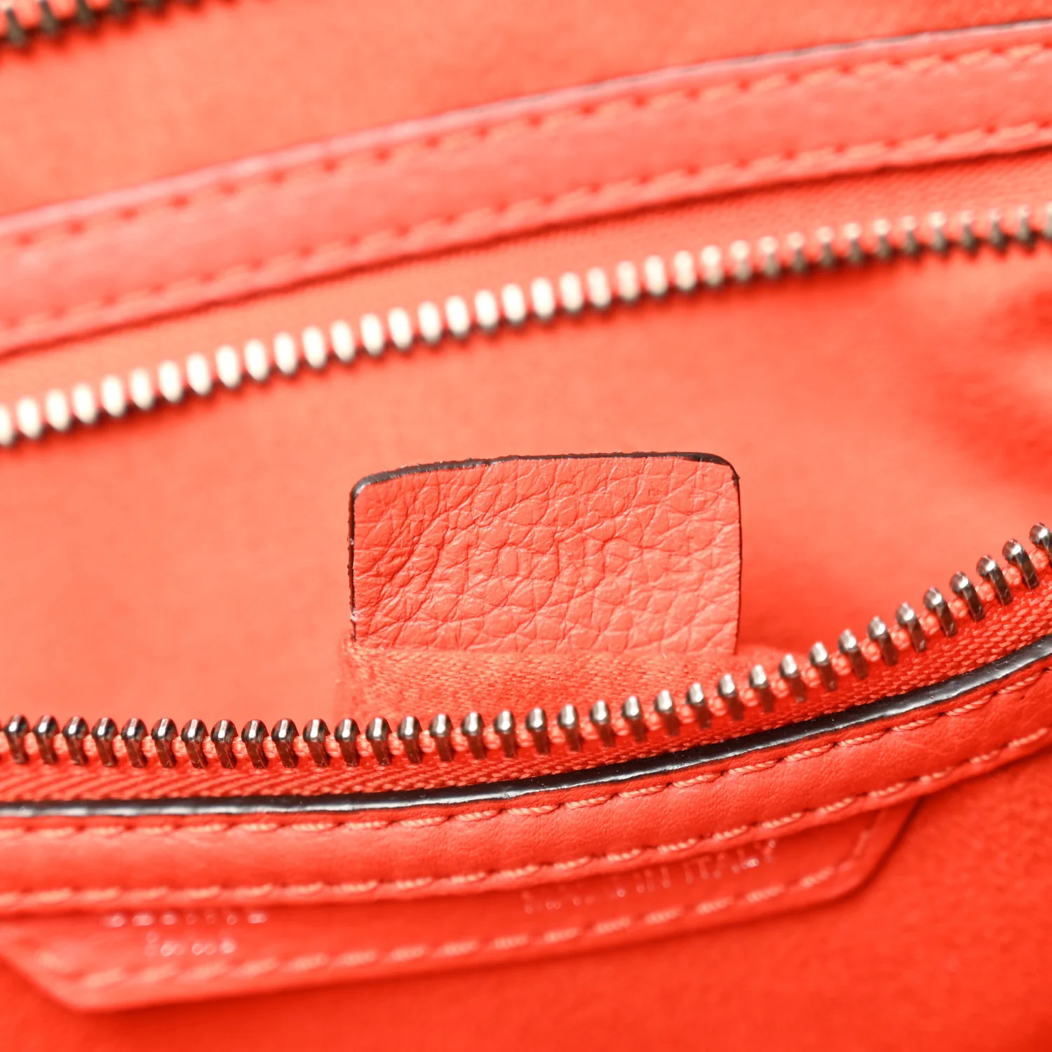 Drummed Calfskin Mini Luggage Coquelicot