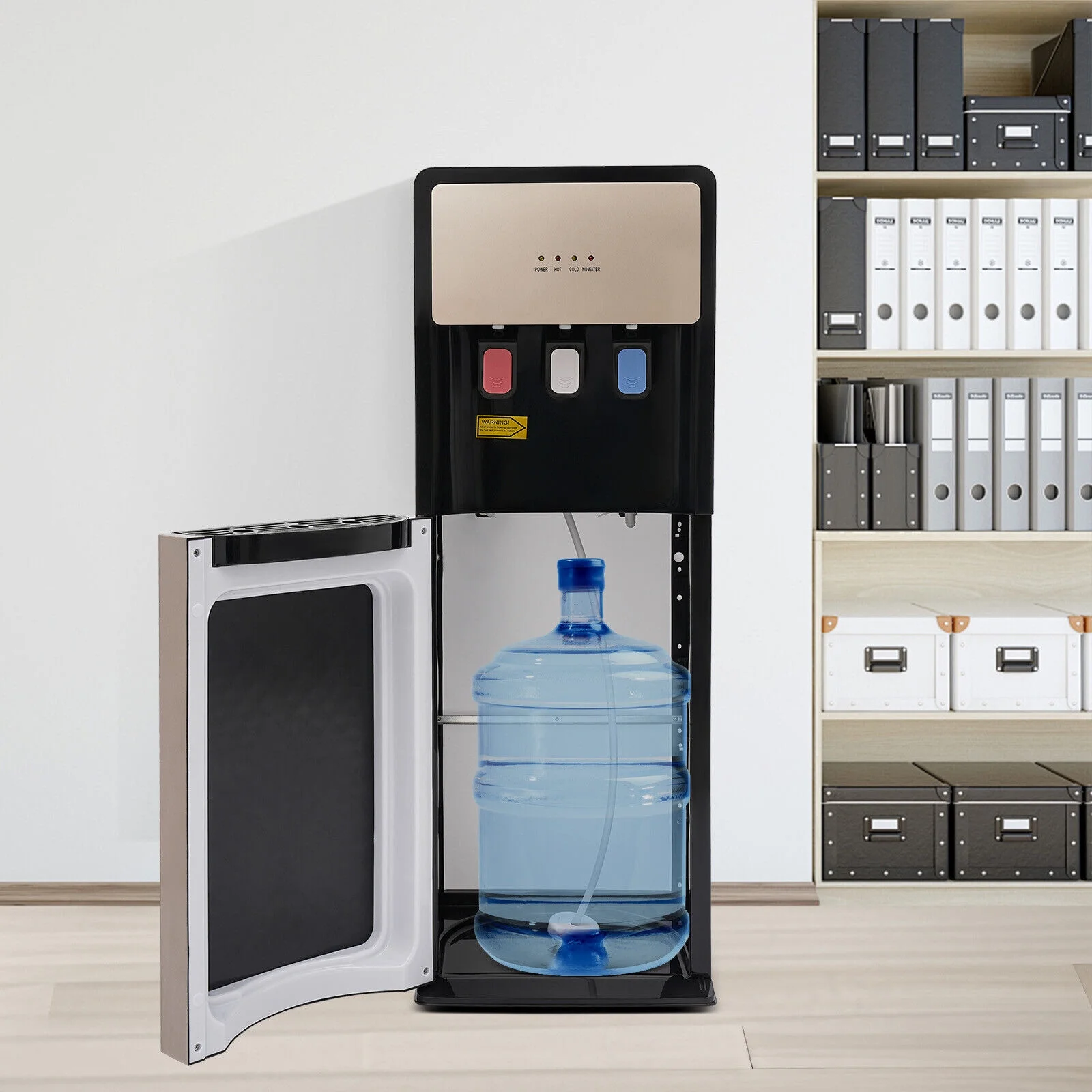 Champaign Gold Bottom Loading Water Dispenser Hot, Cold Room Temperature Water, 500W Heating, 90W Cooling, Safe User-Friendly Design for Home Office - Image 5