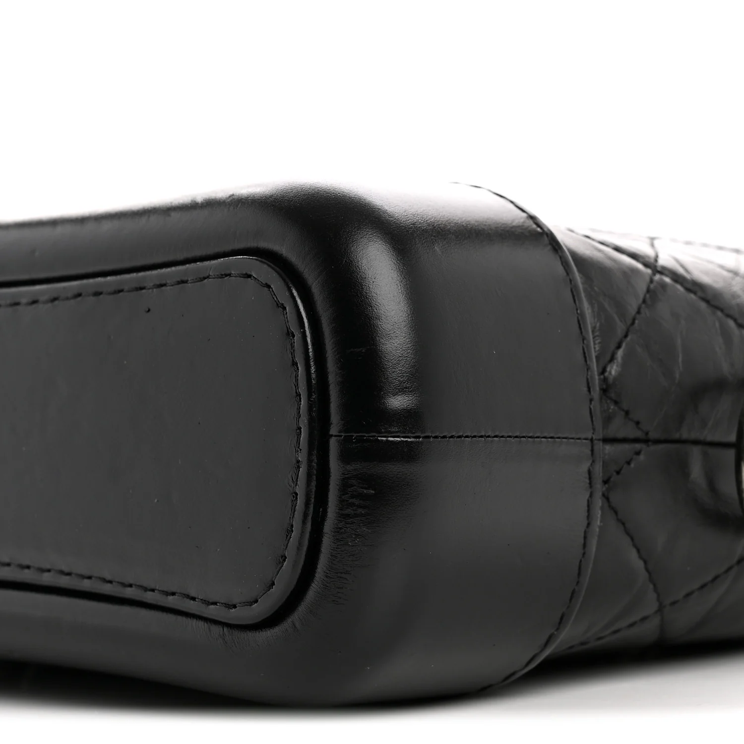 Aged Calfskin Quilted Small Gabrielle Hobo Black